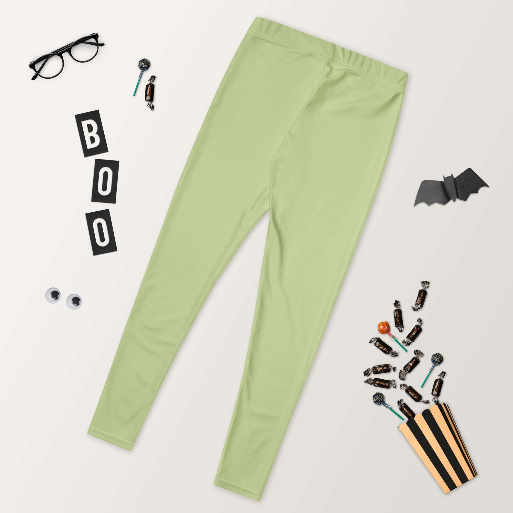 Solid Pistachio Kids Leggings | GearBunch