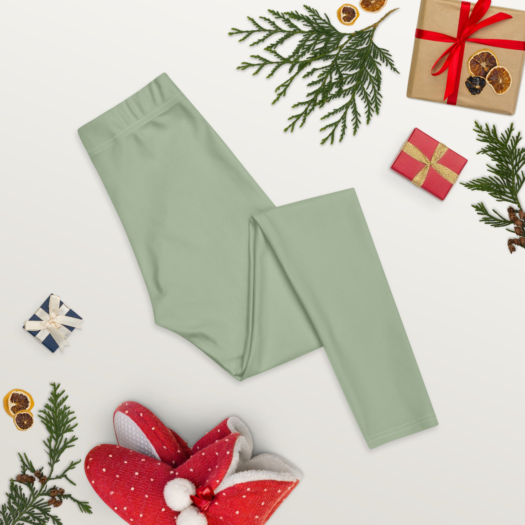 Solid Soft Sage Green Kids Leggings | GearBunch