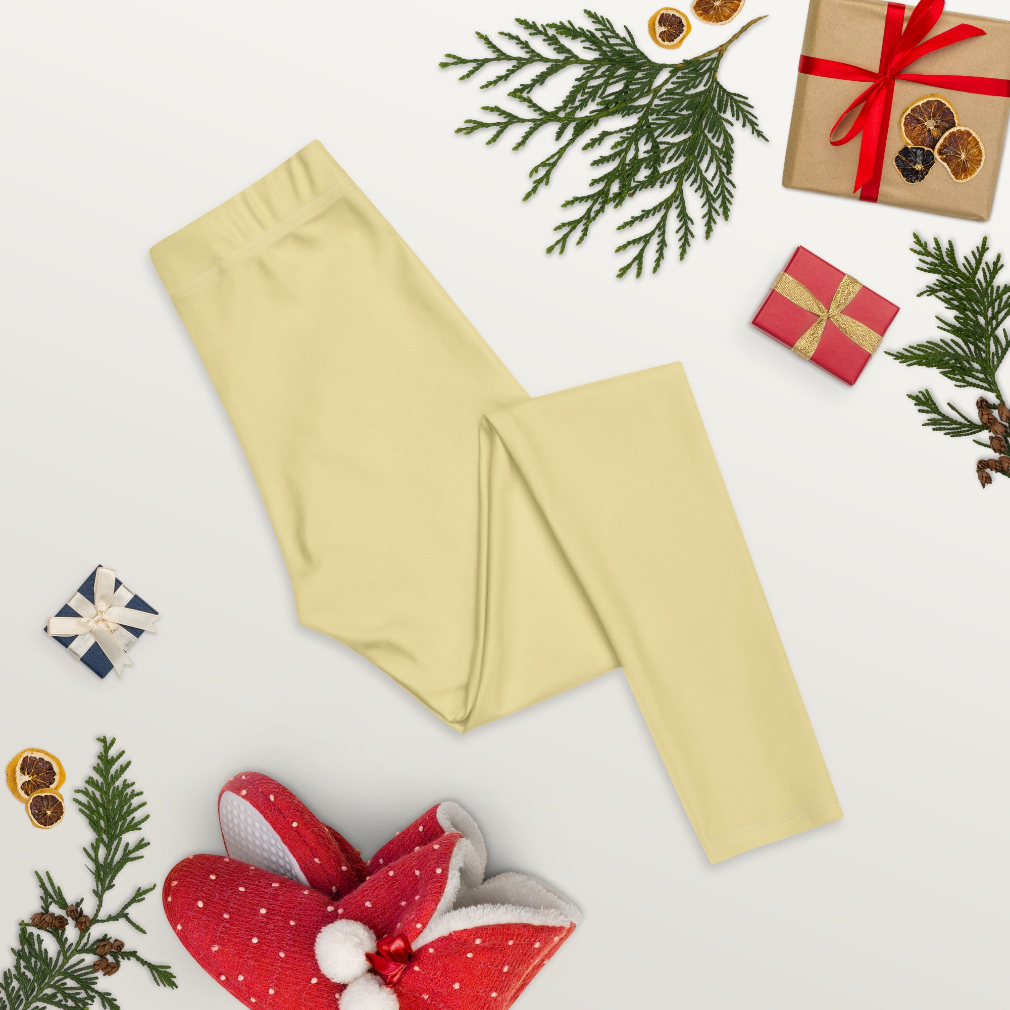 Solid Butter Yellow Kids Leggings | GearBunch