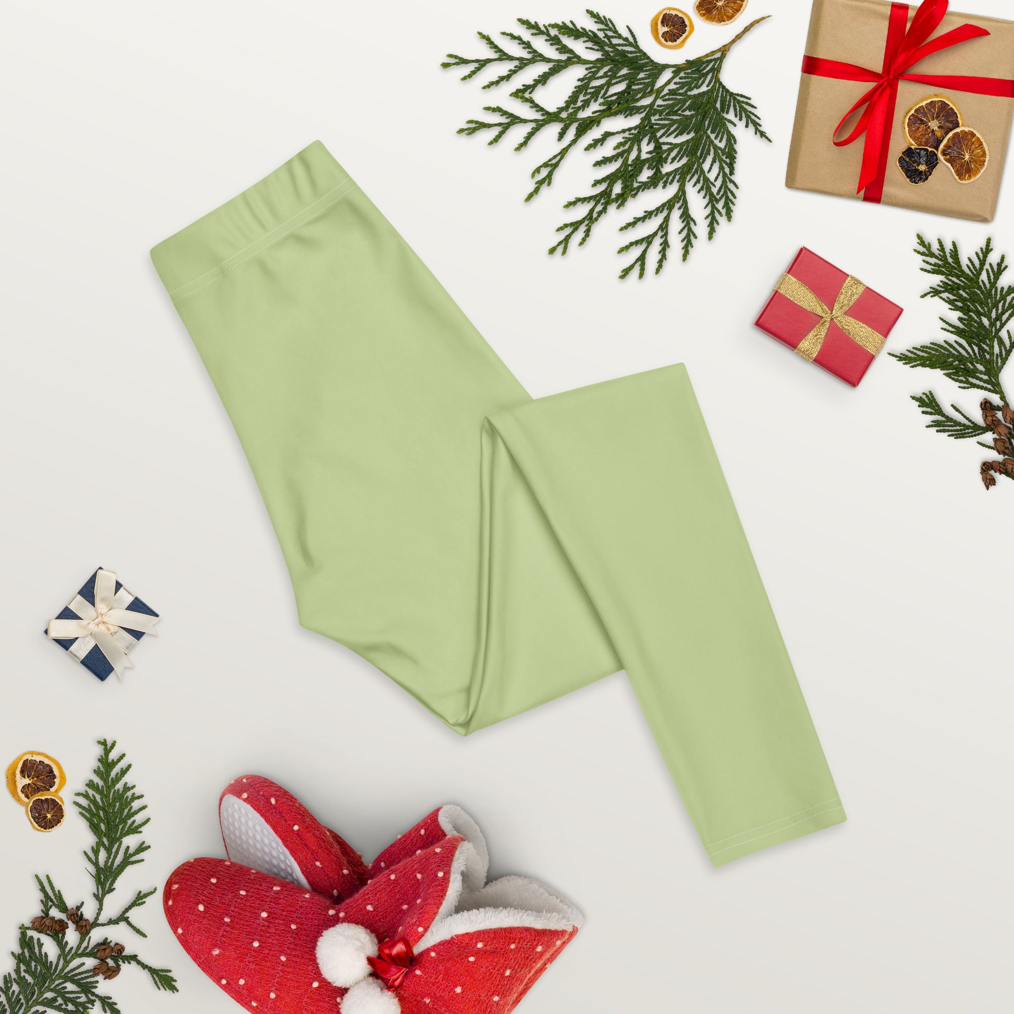 Solid Pistachio Kids Leggings | GearBunch