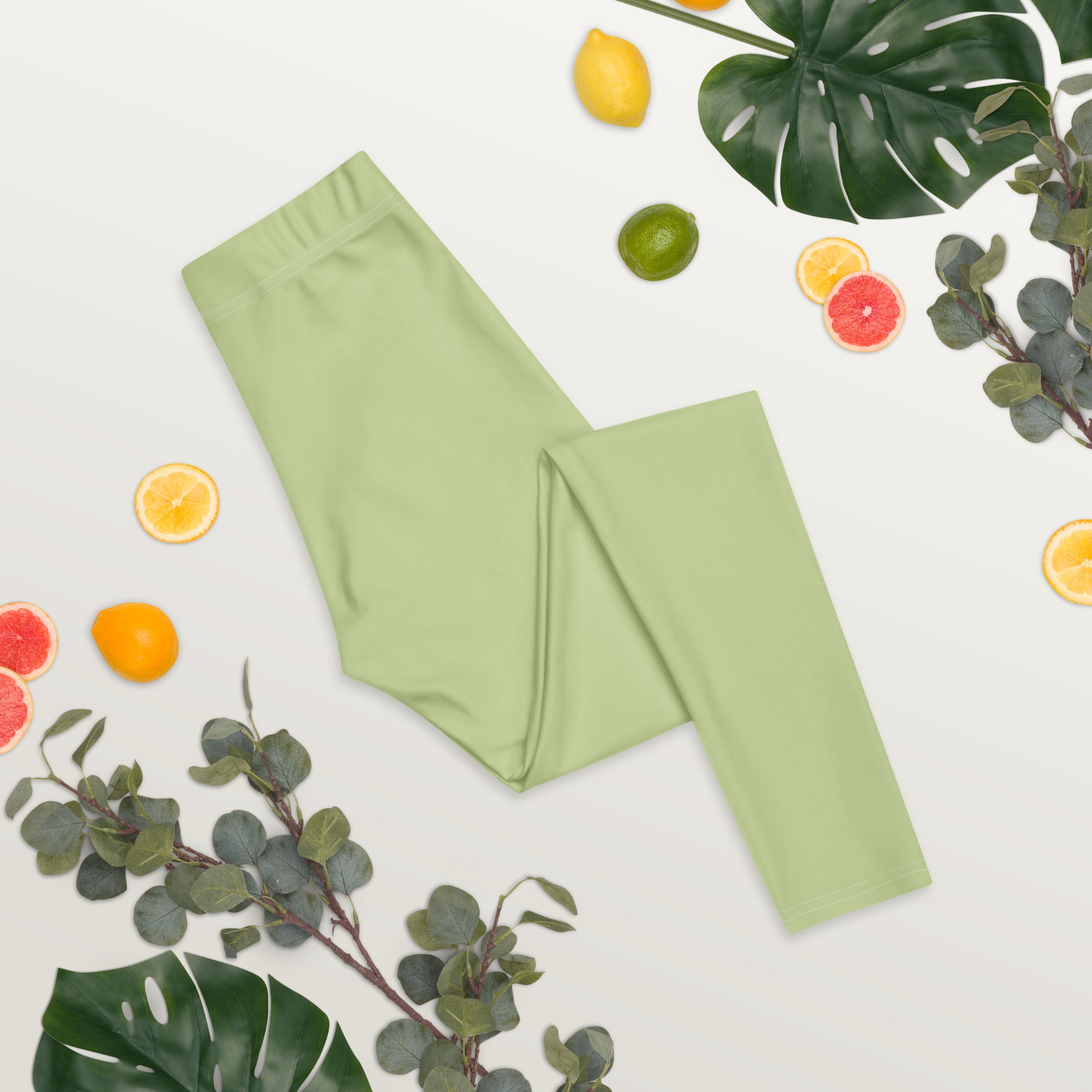 Solid Pistachio Kids Leggings | GearBunch