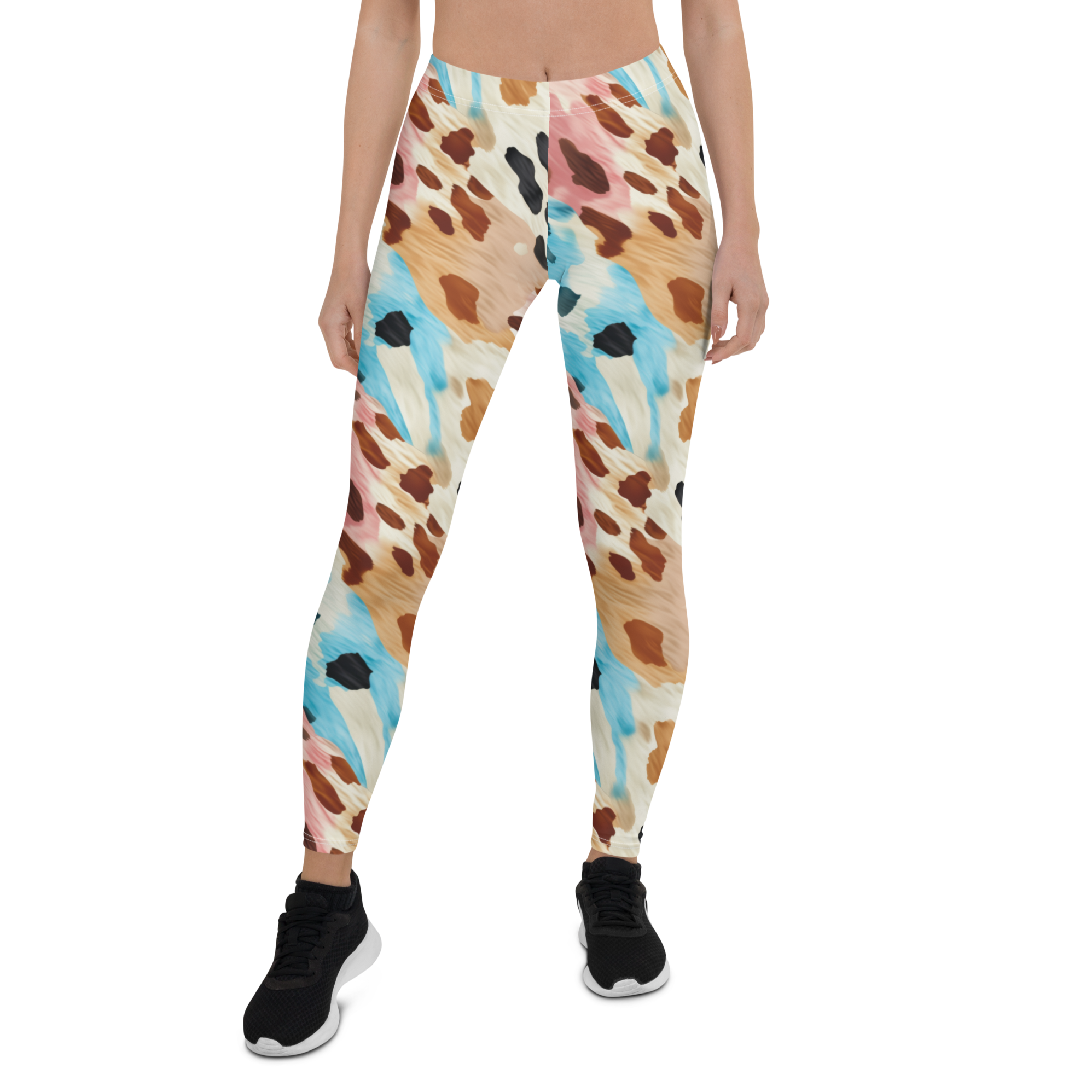 Colorful Cow Print Leggings | GearBunch