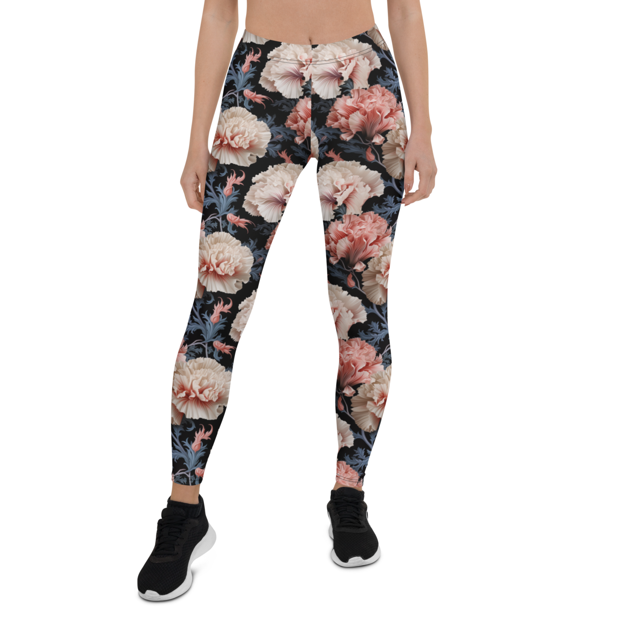 Blue Leaf Carnation Leggings | GearBunch