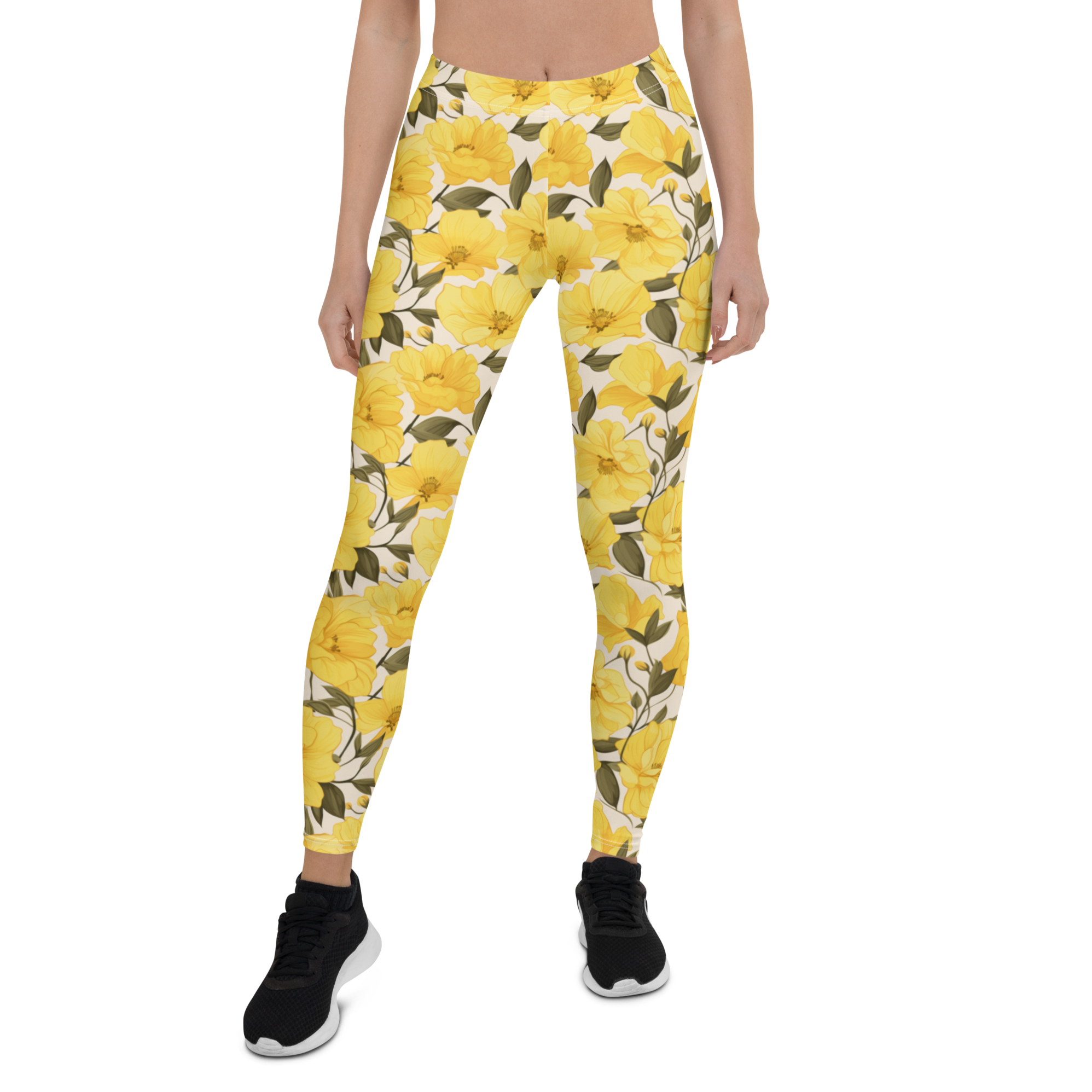 Yellow Bell Flower Leggings | GearBunch