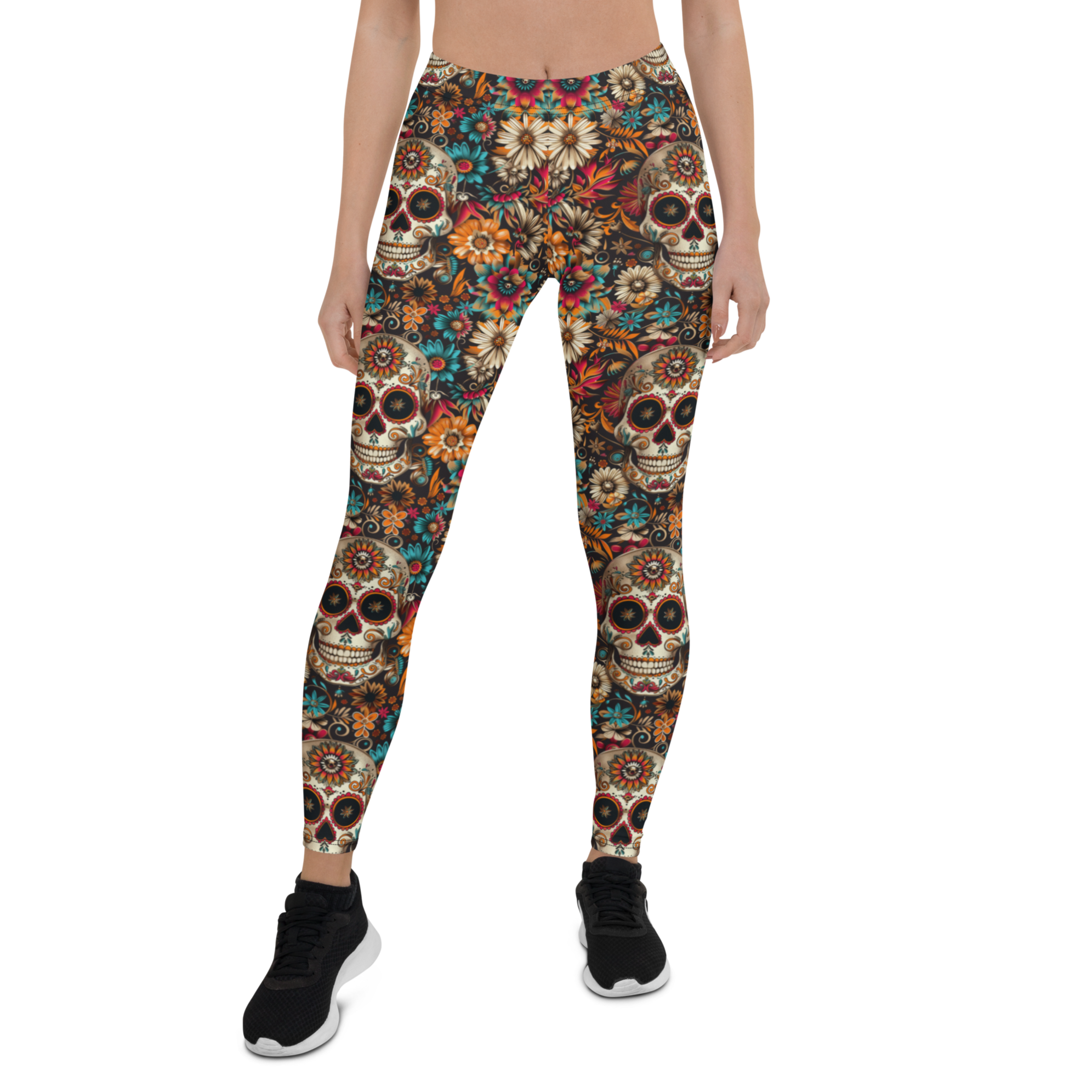 Festival Colorful Sugar Skull Leggings | GearBunch