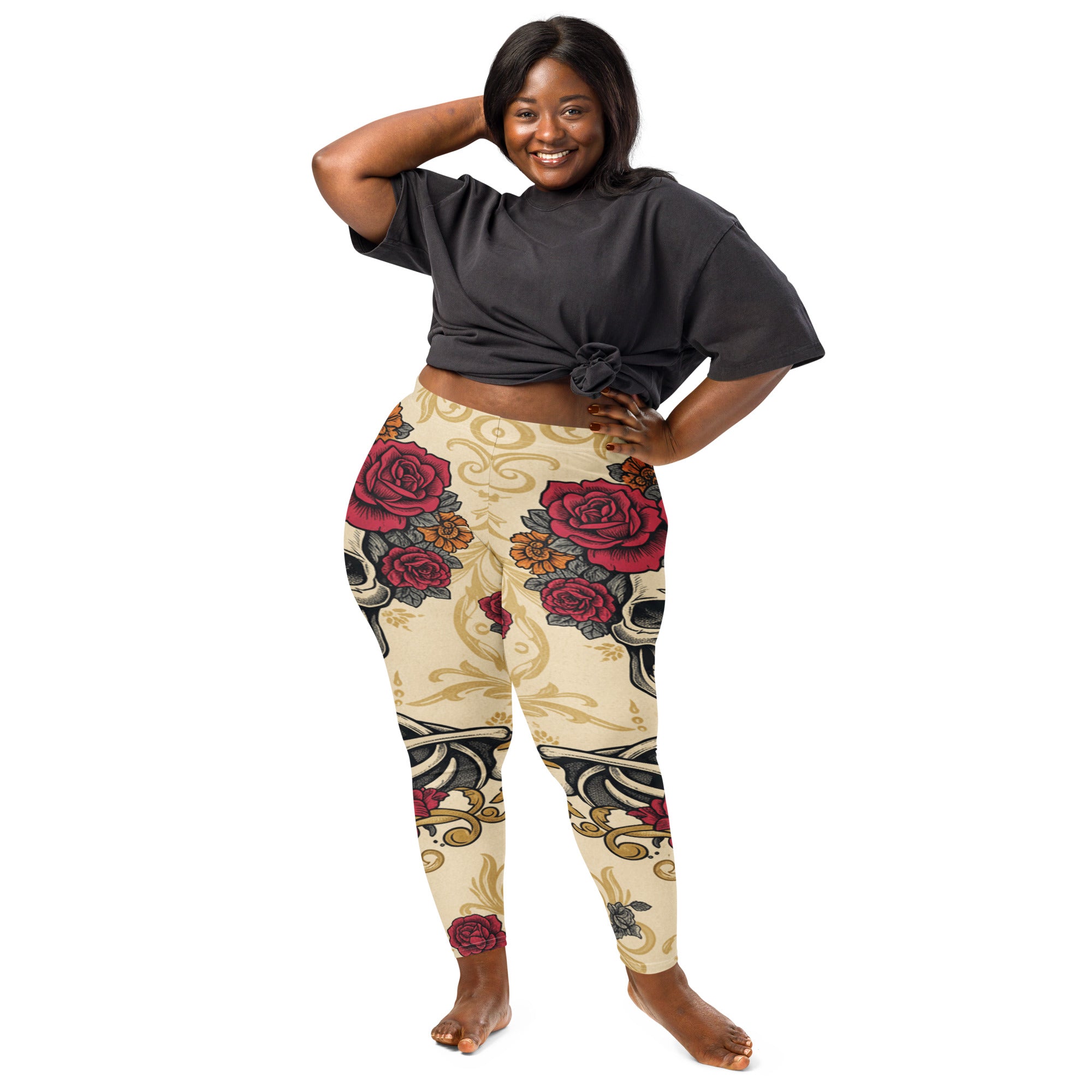 La Catrina Floral Crown Leggings | GearBunch