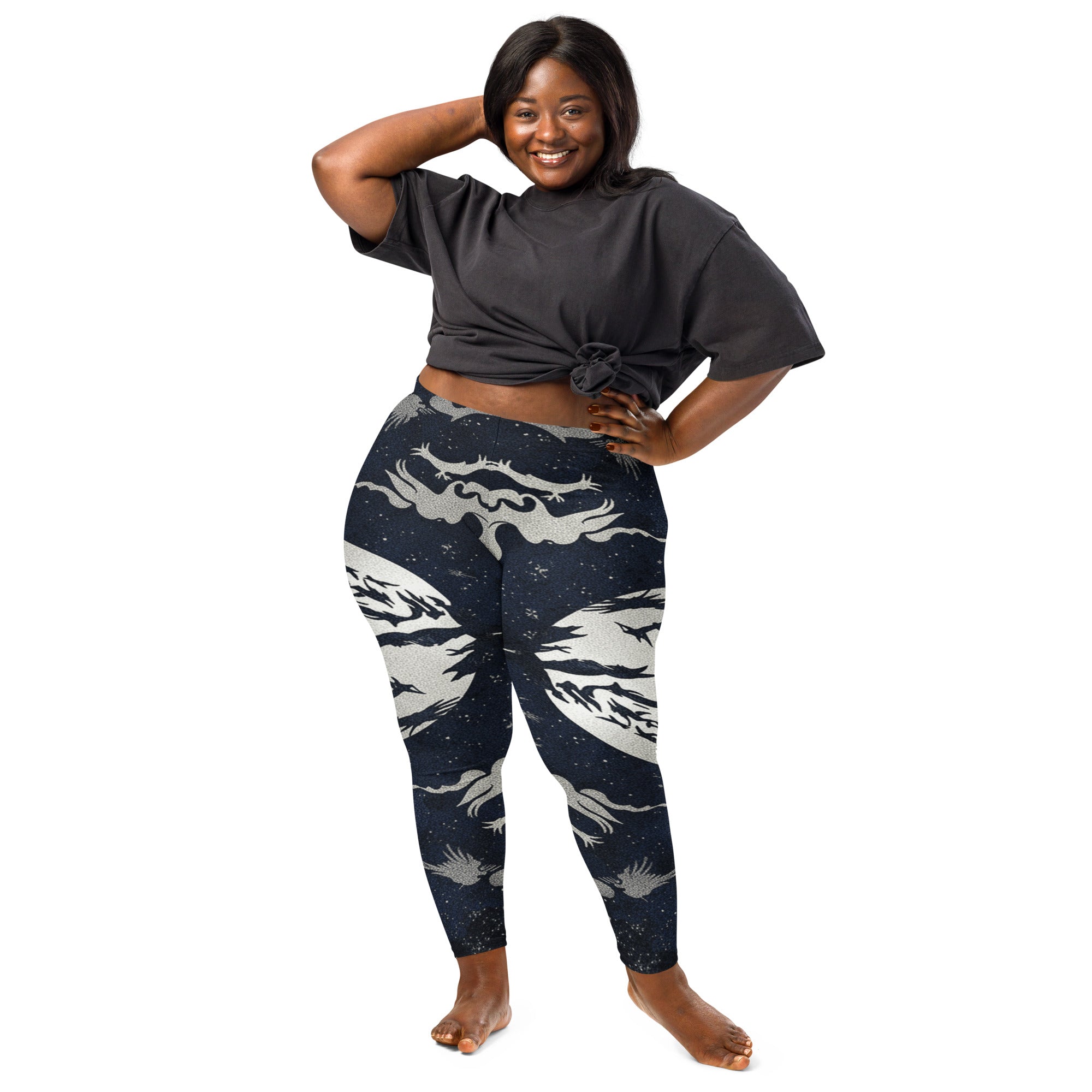 Crow Murmuration Moonlit Leggings | GearBunch