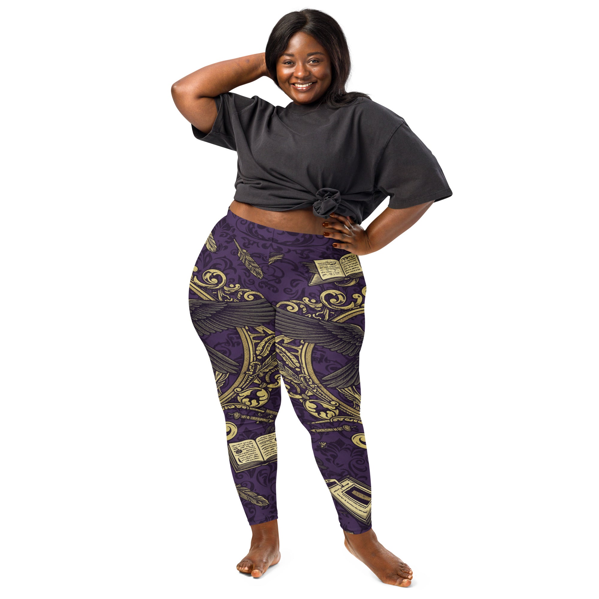 Edgar Allan Poe Raven Damask Leggings | GearBunch