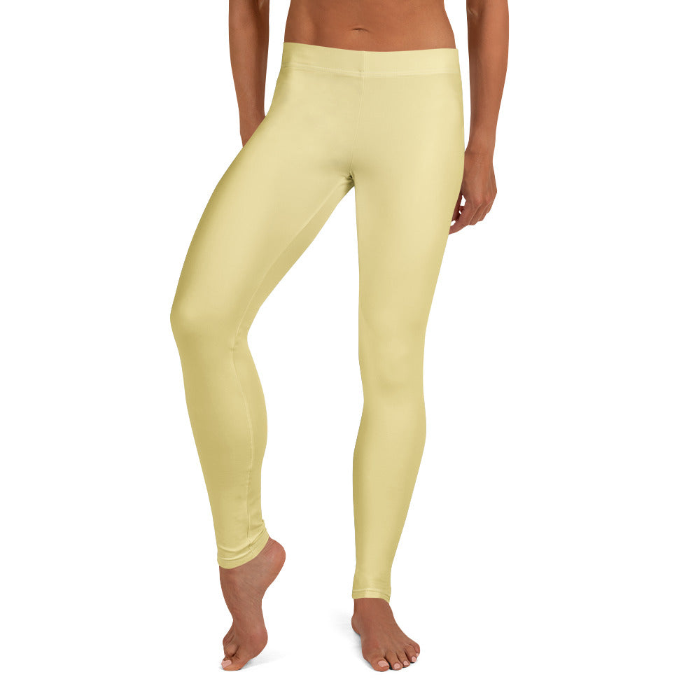 Solid Butter Yellow Kids Leggings | GearBunch