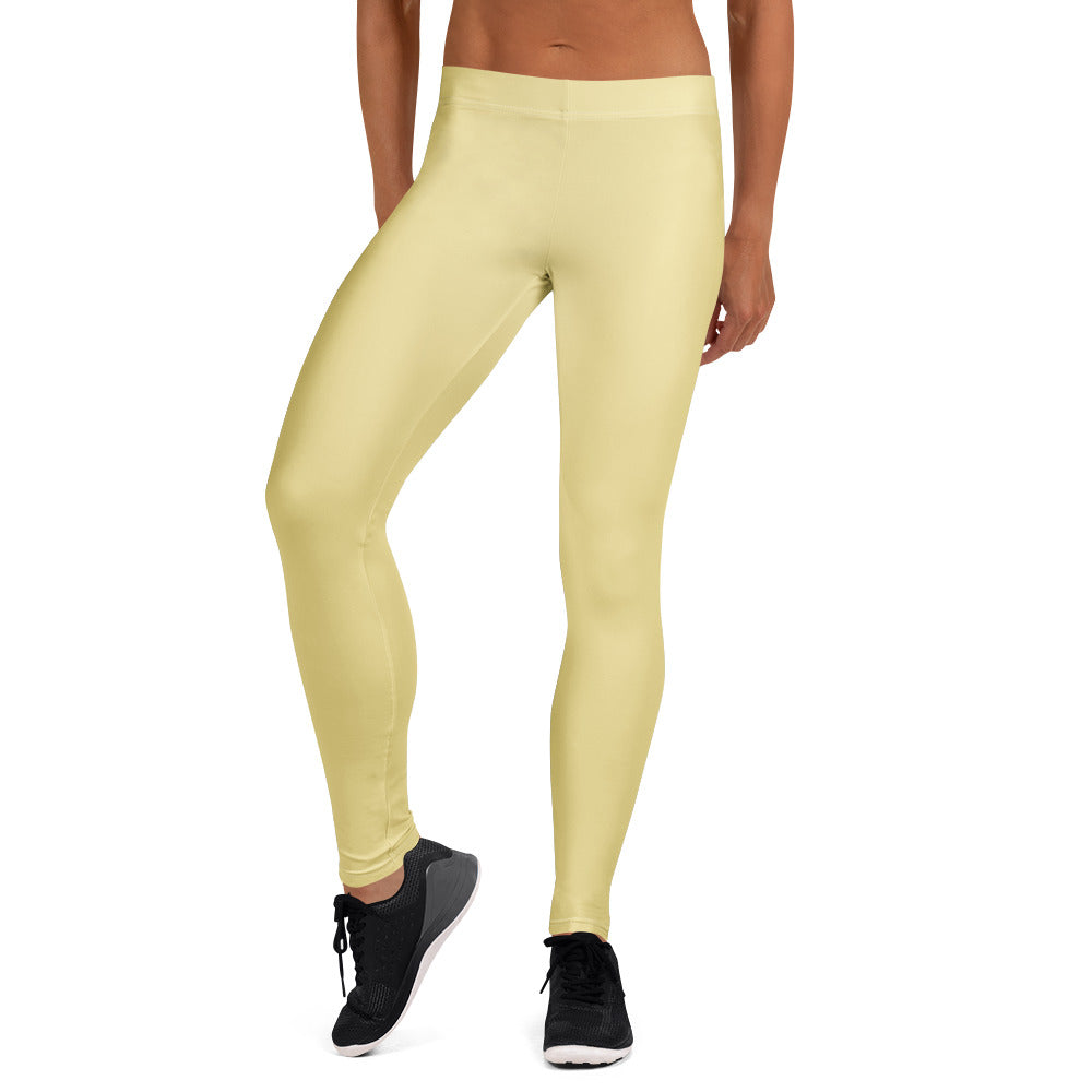 Solid Butter Yellow Kids Leggings | GearBunch