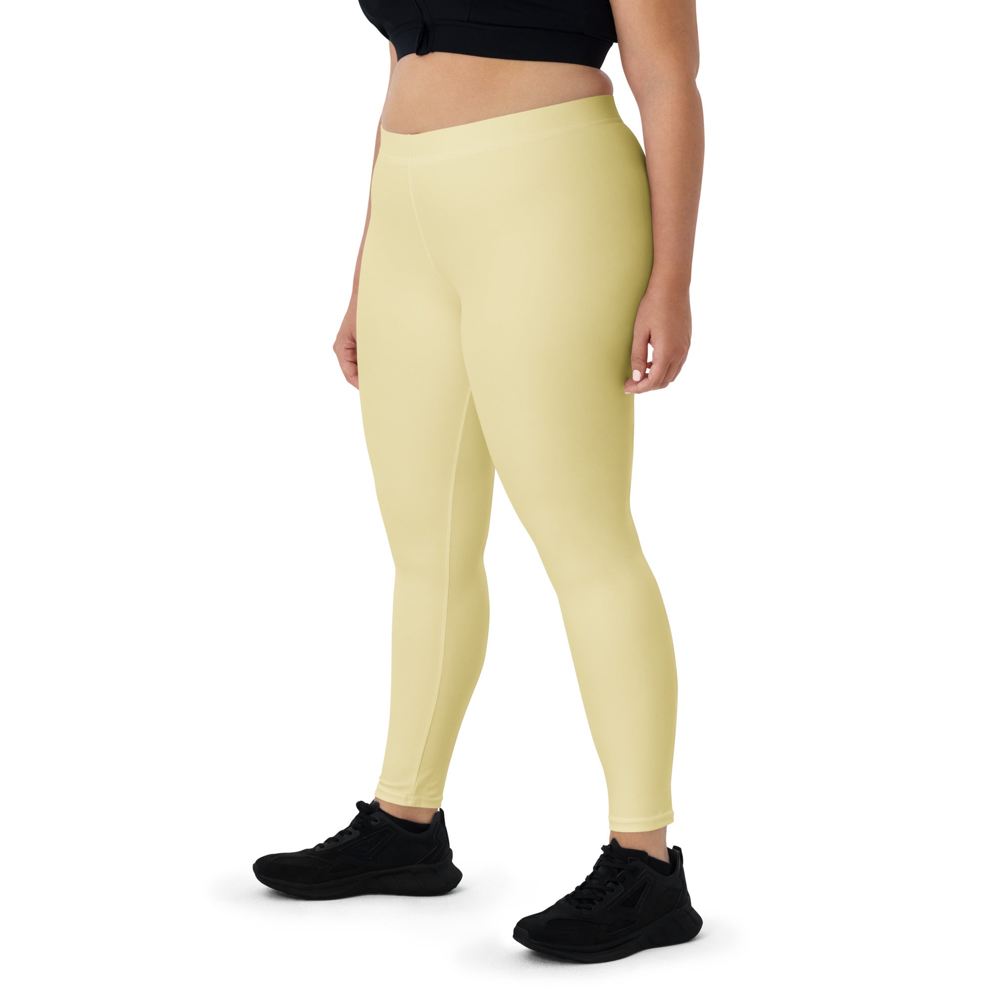 Solid Butter Yellow Kids Leggings | GearBunch