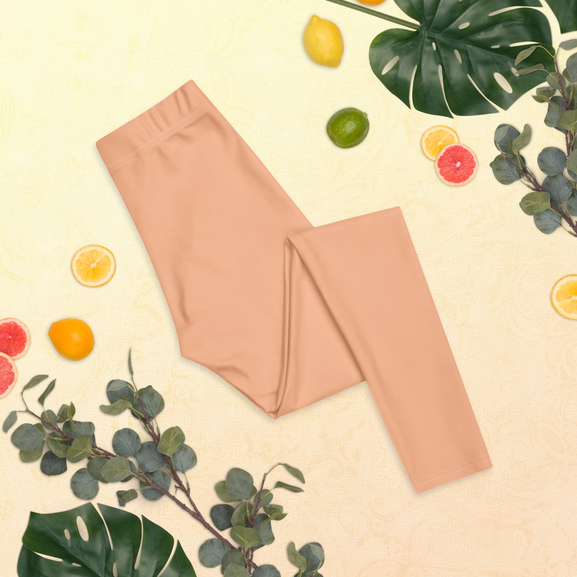 Solid Peach Fuzz Kids Leggings | GearBunch