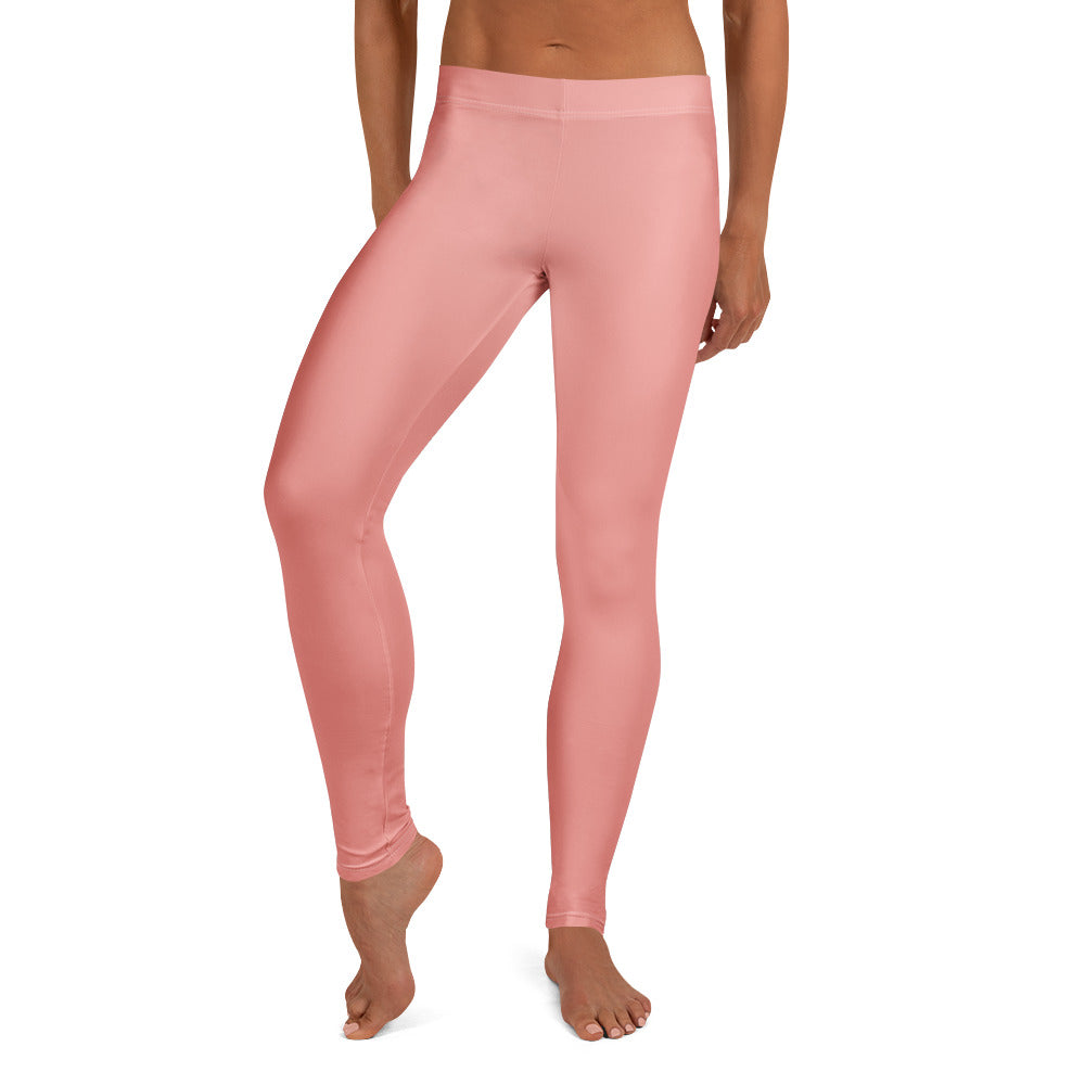 Solid Soft Coral Kids Leggings | GearBunch