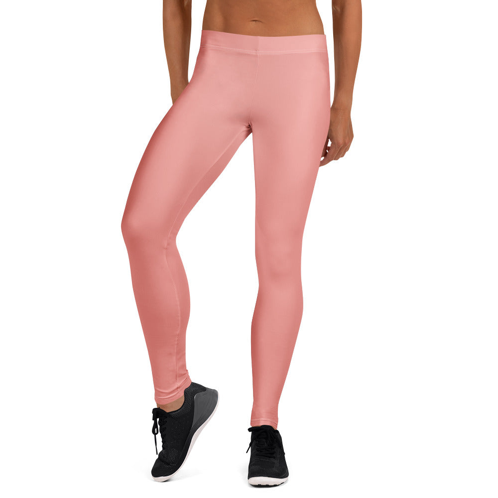 Solid Soft Coral Kids Leggings | GearBunch