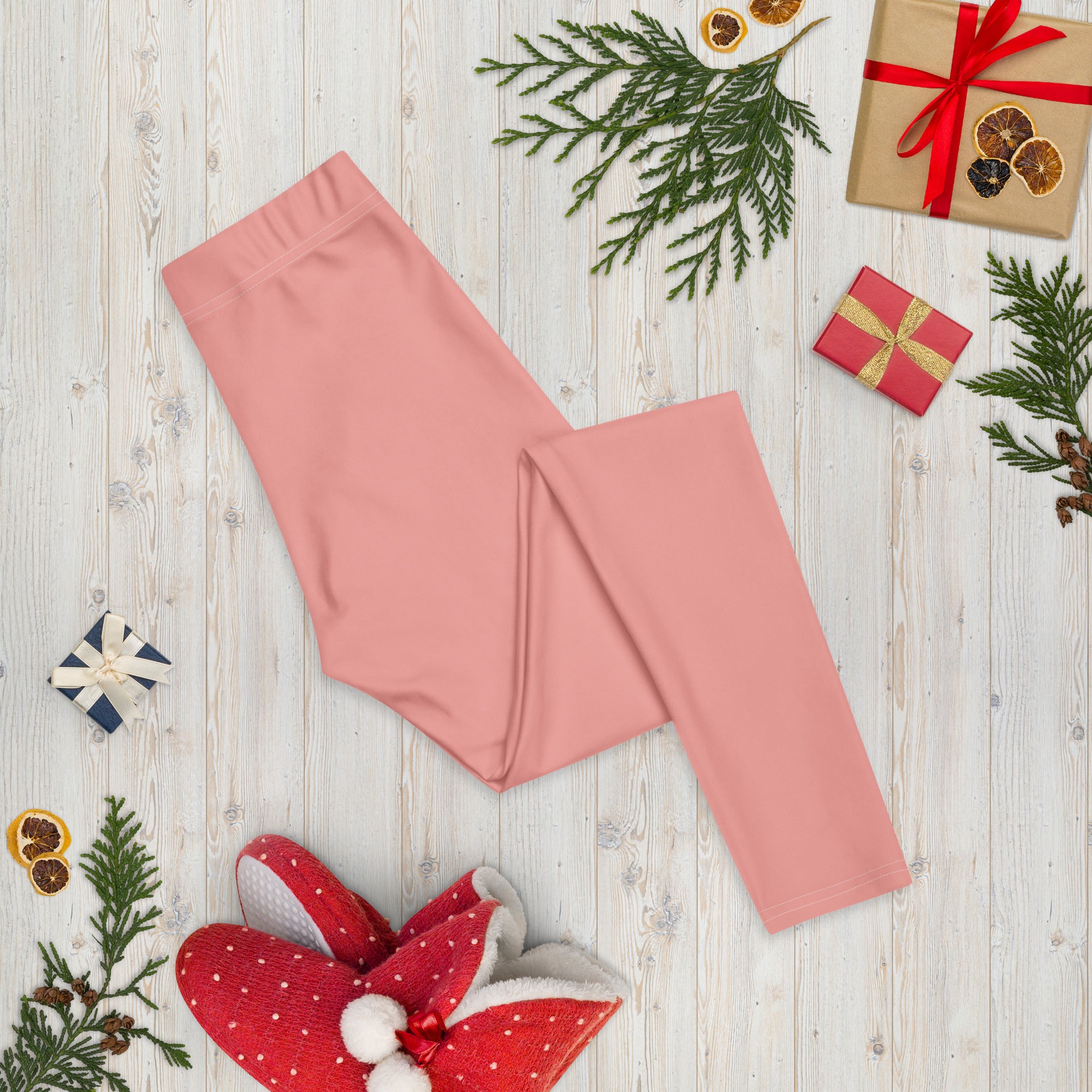 Solid Soft Coral Kids Leggings | GearBunch