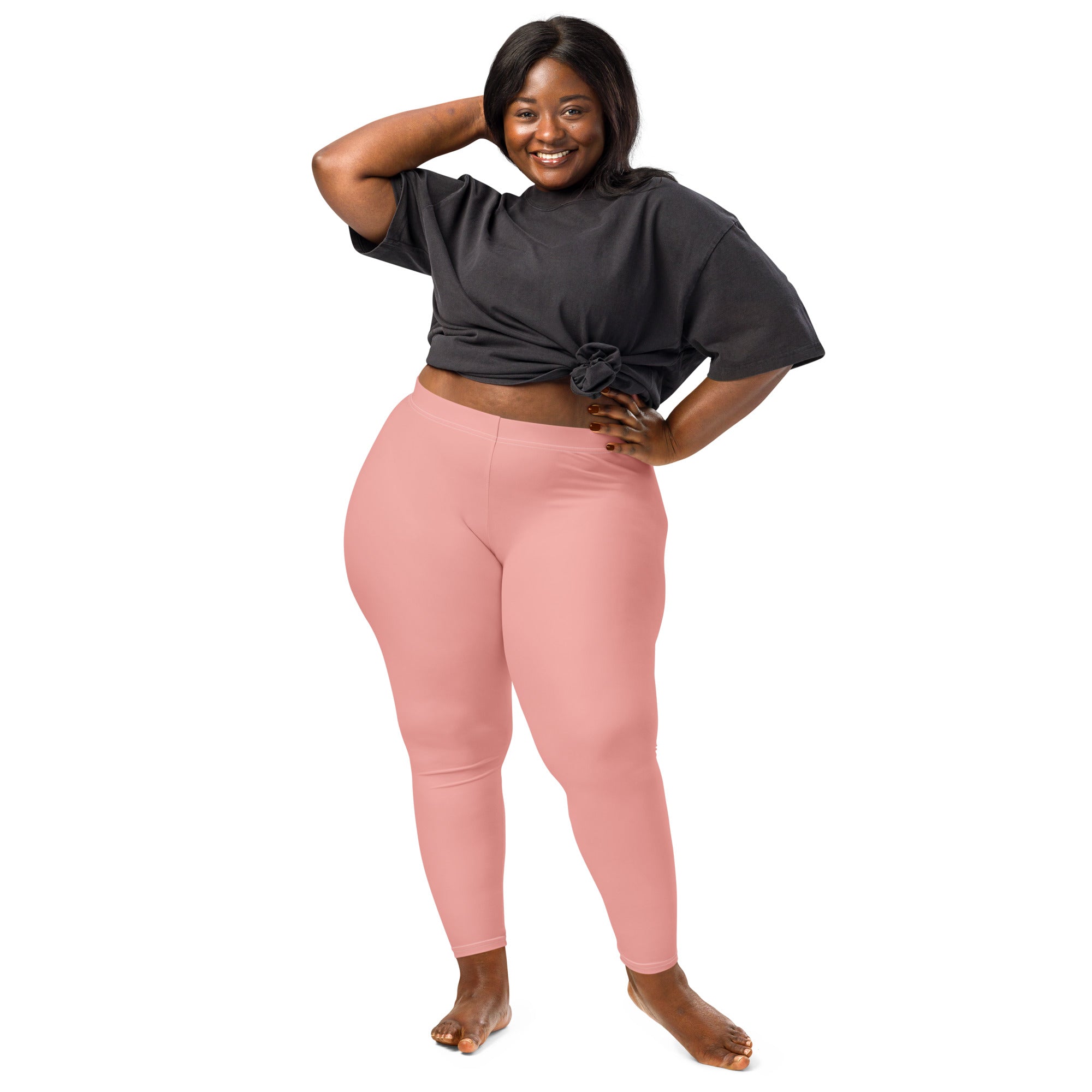 Solid Soft Coral Kids Leggings | GearBunch
