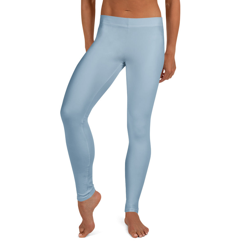 Solid Dusty Chambray Blue Kids Leggings | GearBunch