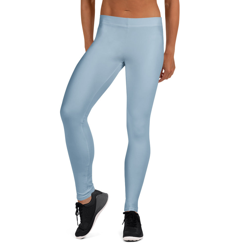 Solid Dusty Chambray Blue Kids Leggings | GearBunch