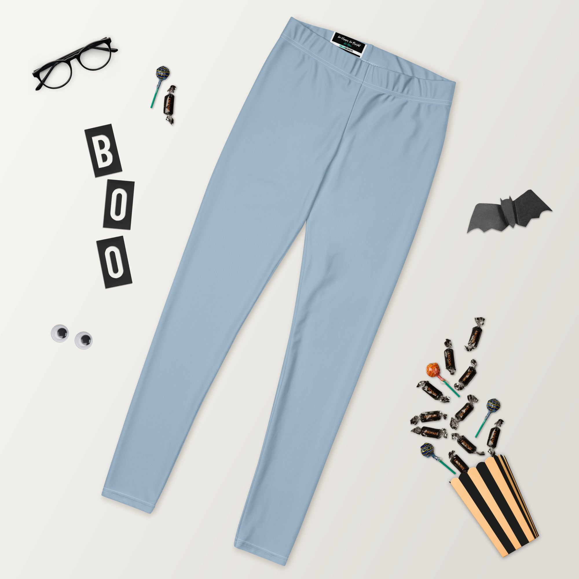 Solid Dusty Chambray Blue Kids Leggings | GearBunch