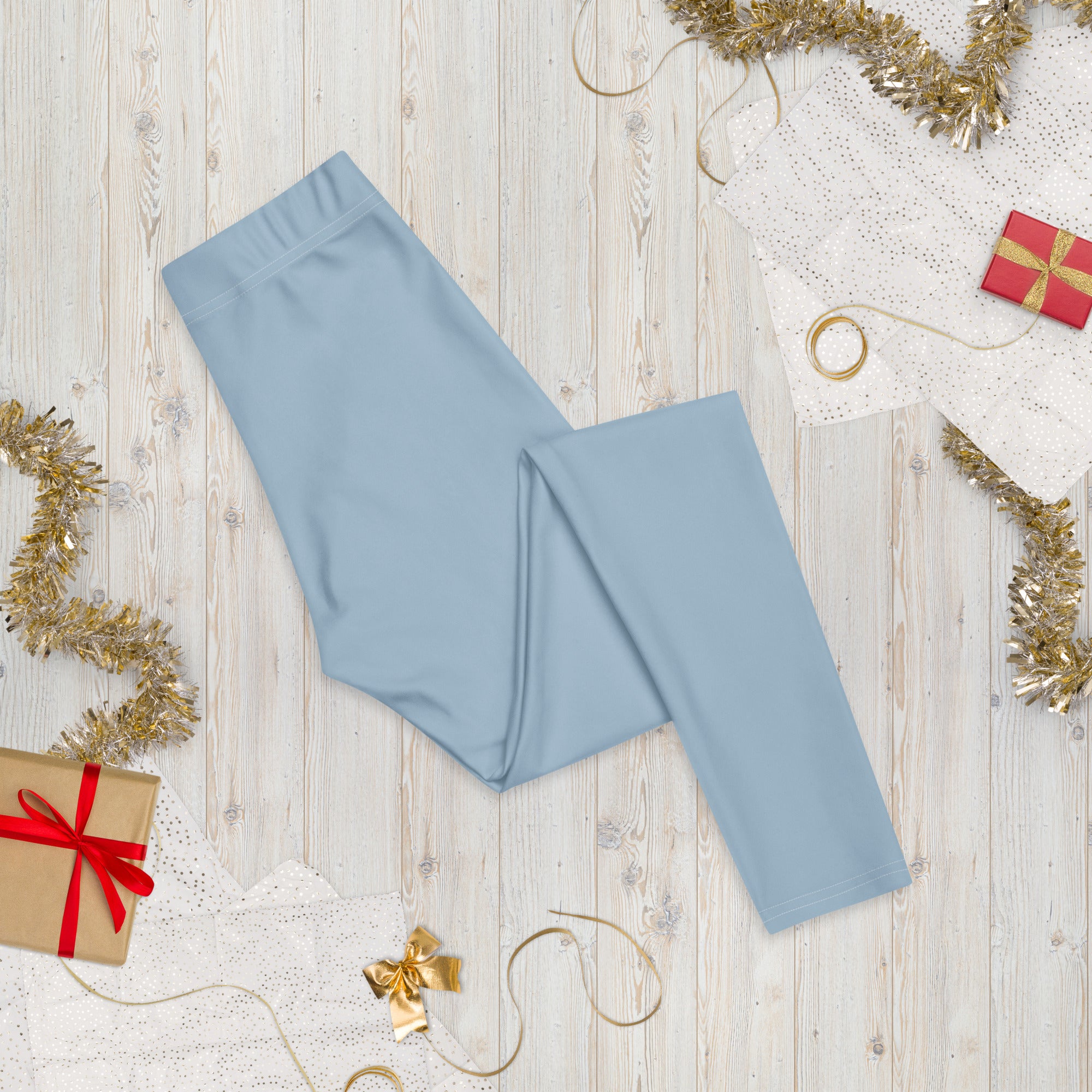 Solid Dusty Chambray Blue Kids Leggings | GearBunch