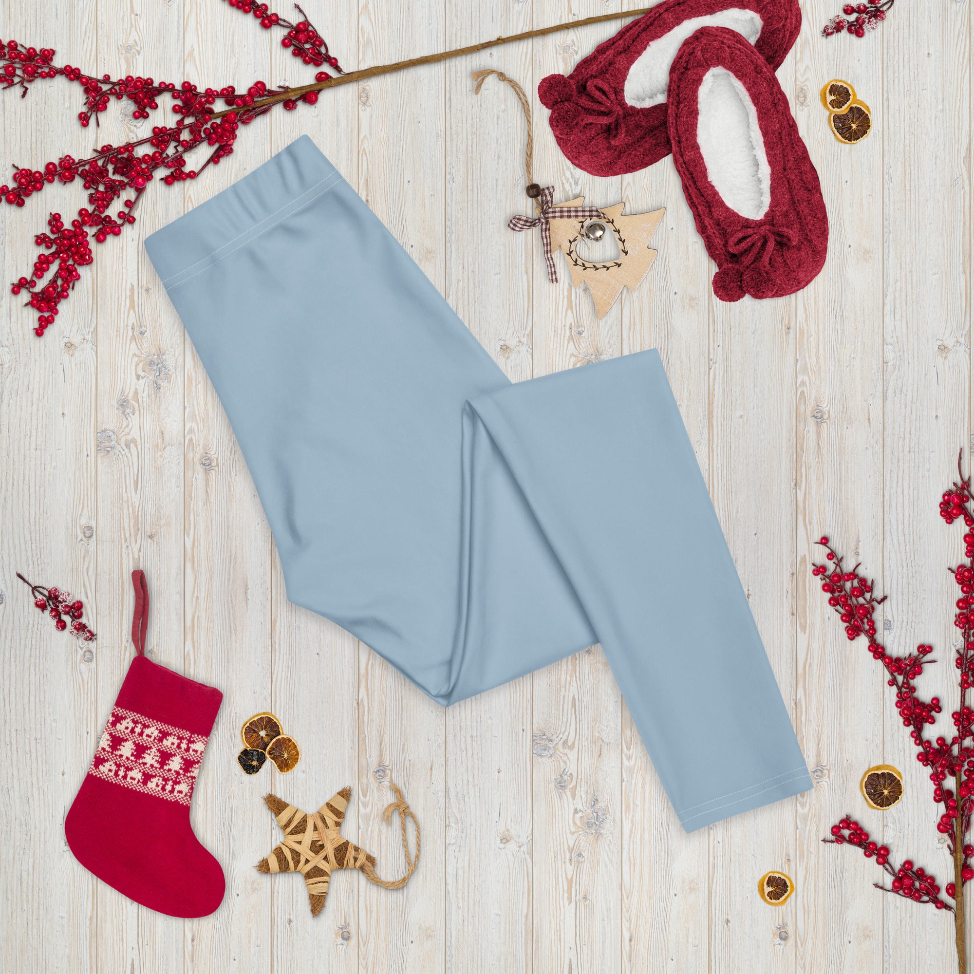 Solid Dusty Chambray Blue Kids Leggings | GearBunch
