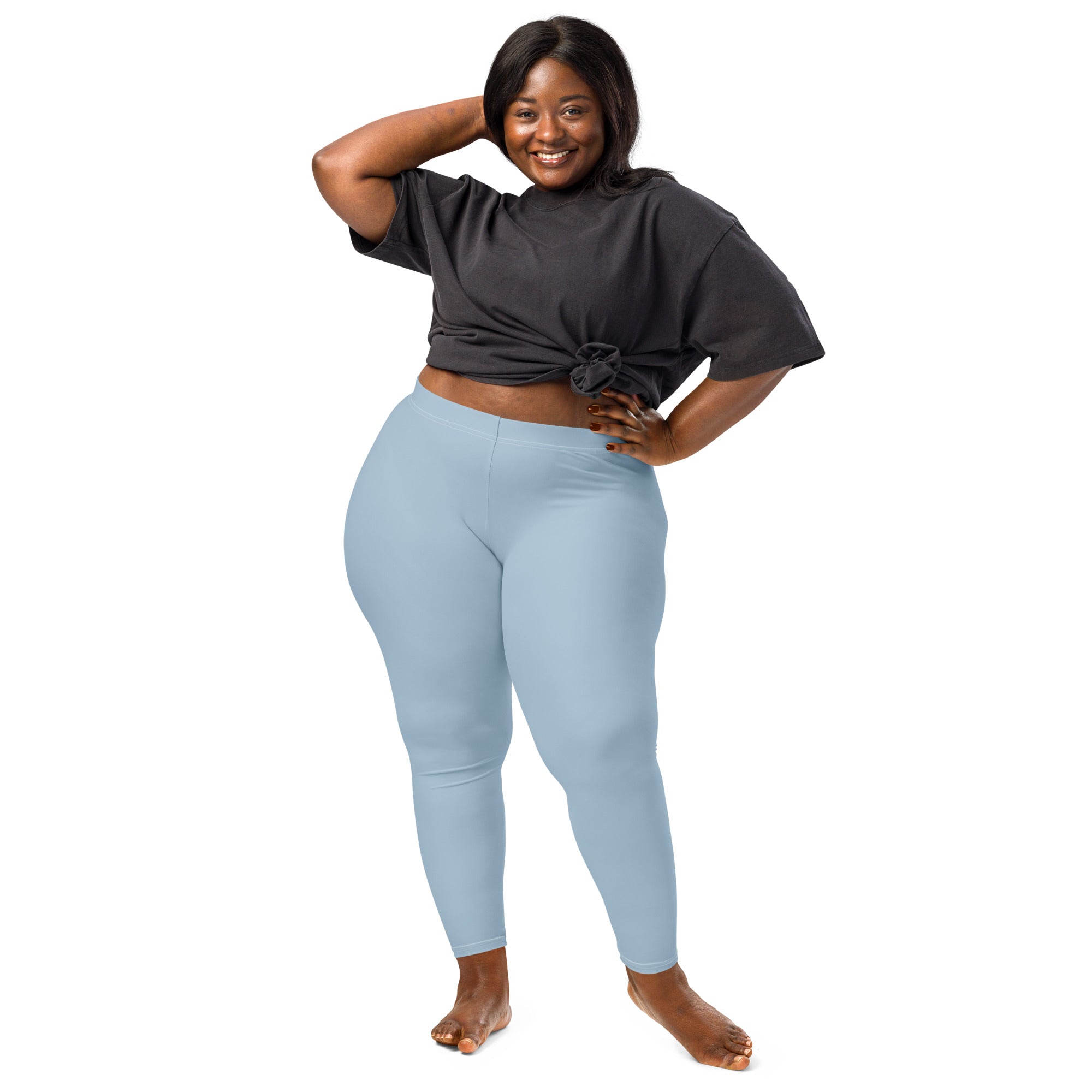 Solid Dusty Chambray Blue Kids Leggings | GearBunch