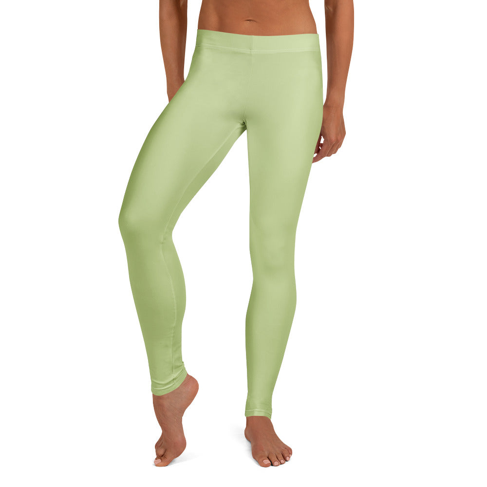 Solid Pistachio Kids Leggings | GearBunch