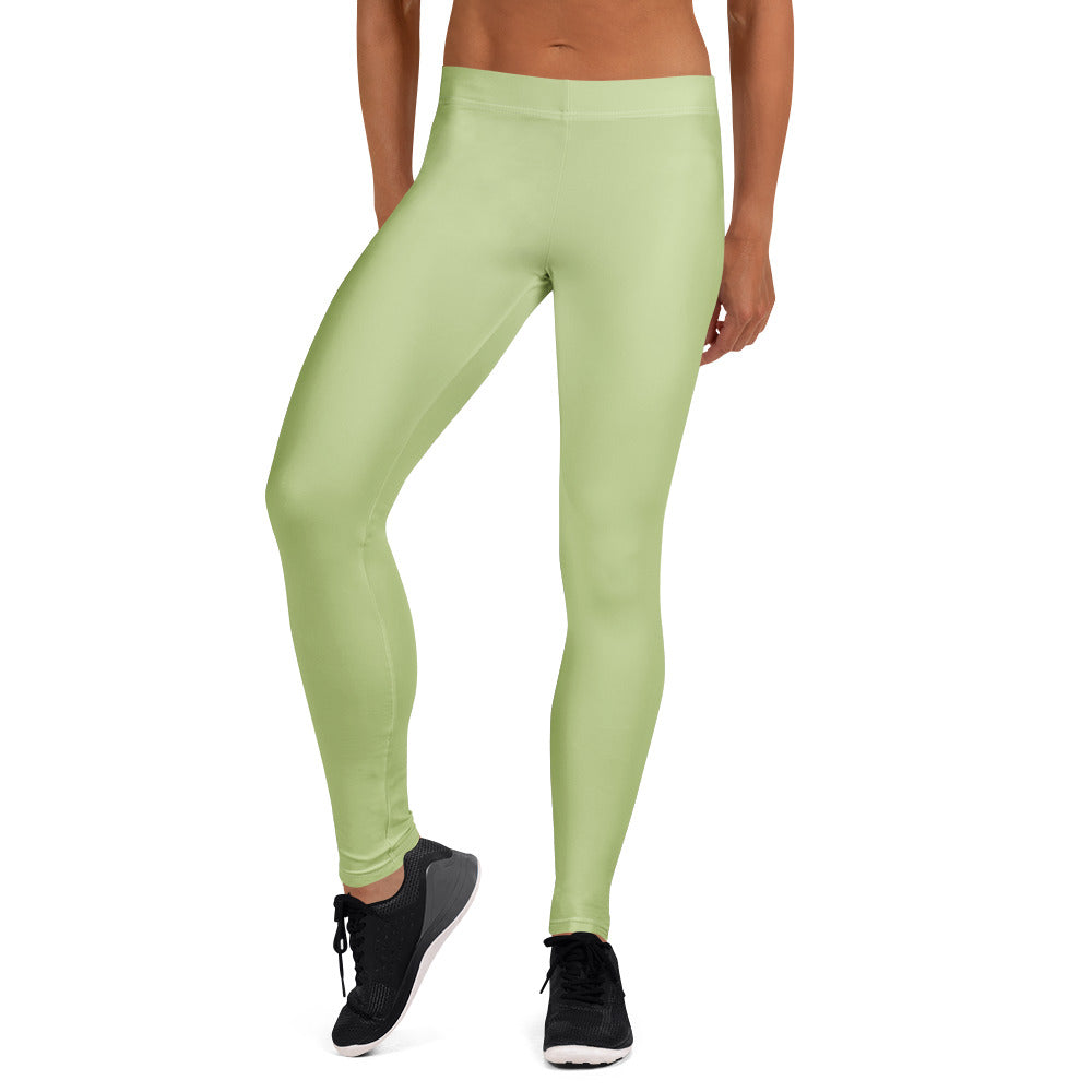 Solid Pistachio Kids Leggings | GearBunch