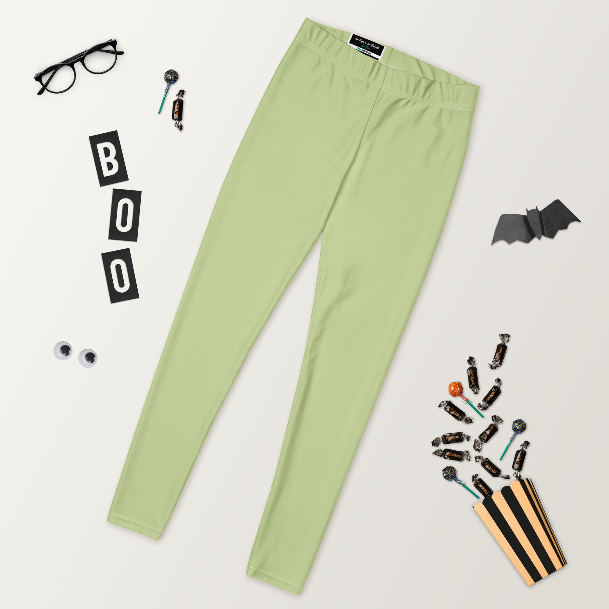 Solid Pistachio Kids Leggings | GearBunch