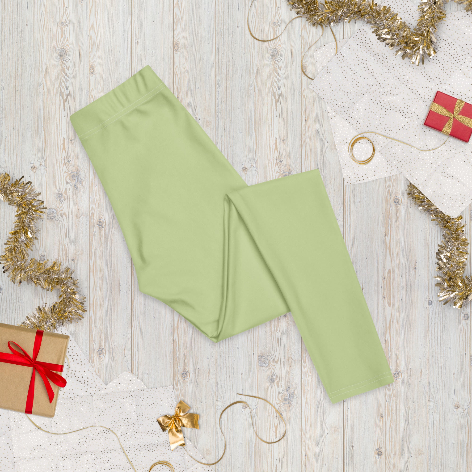 Solid Pistachio Kids Leggings | GearBunch