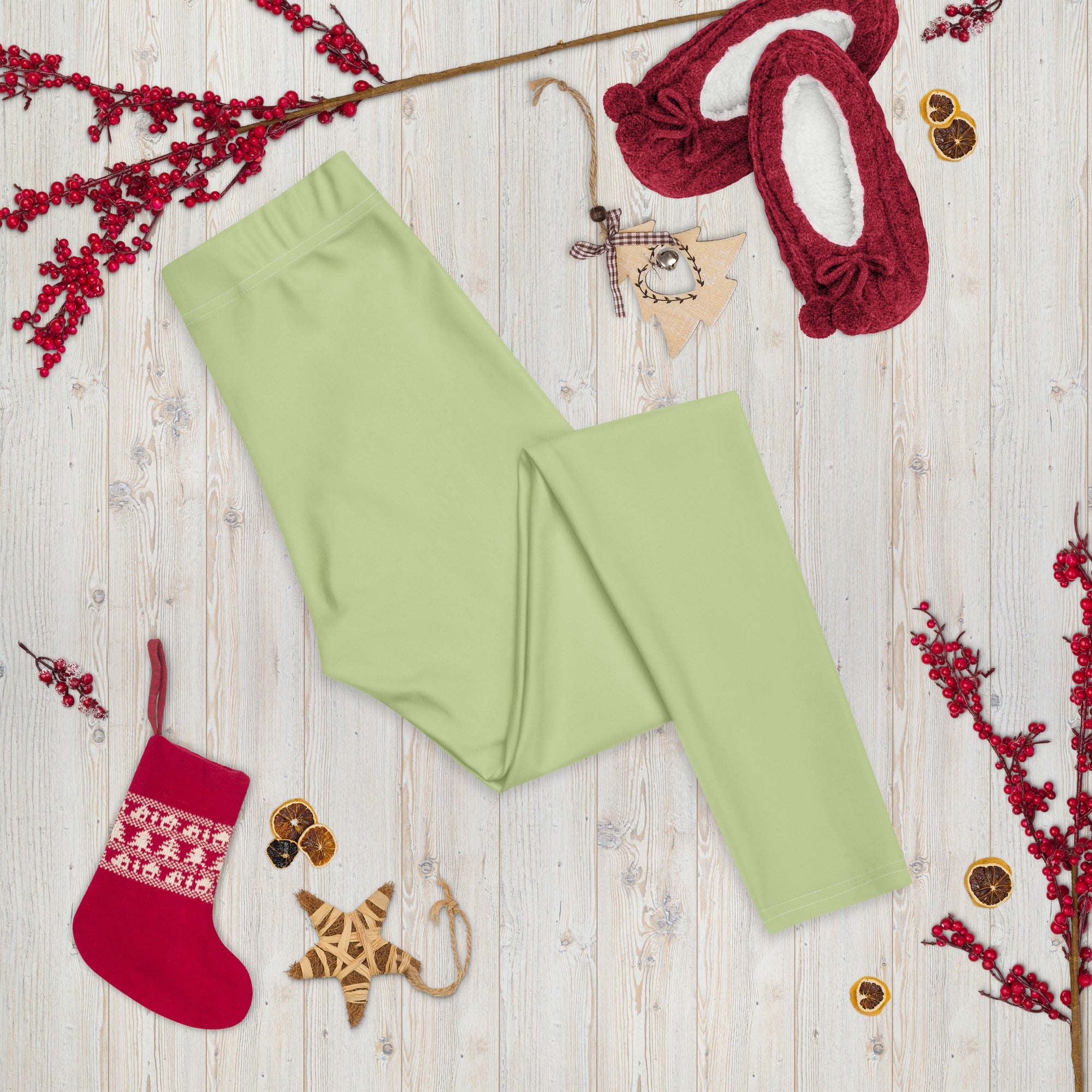 Solid Pistachio Kids Leggings | GearBunch