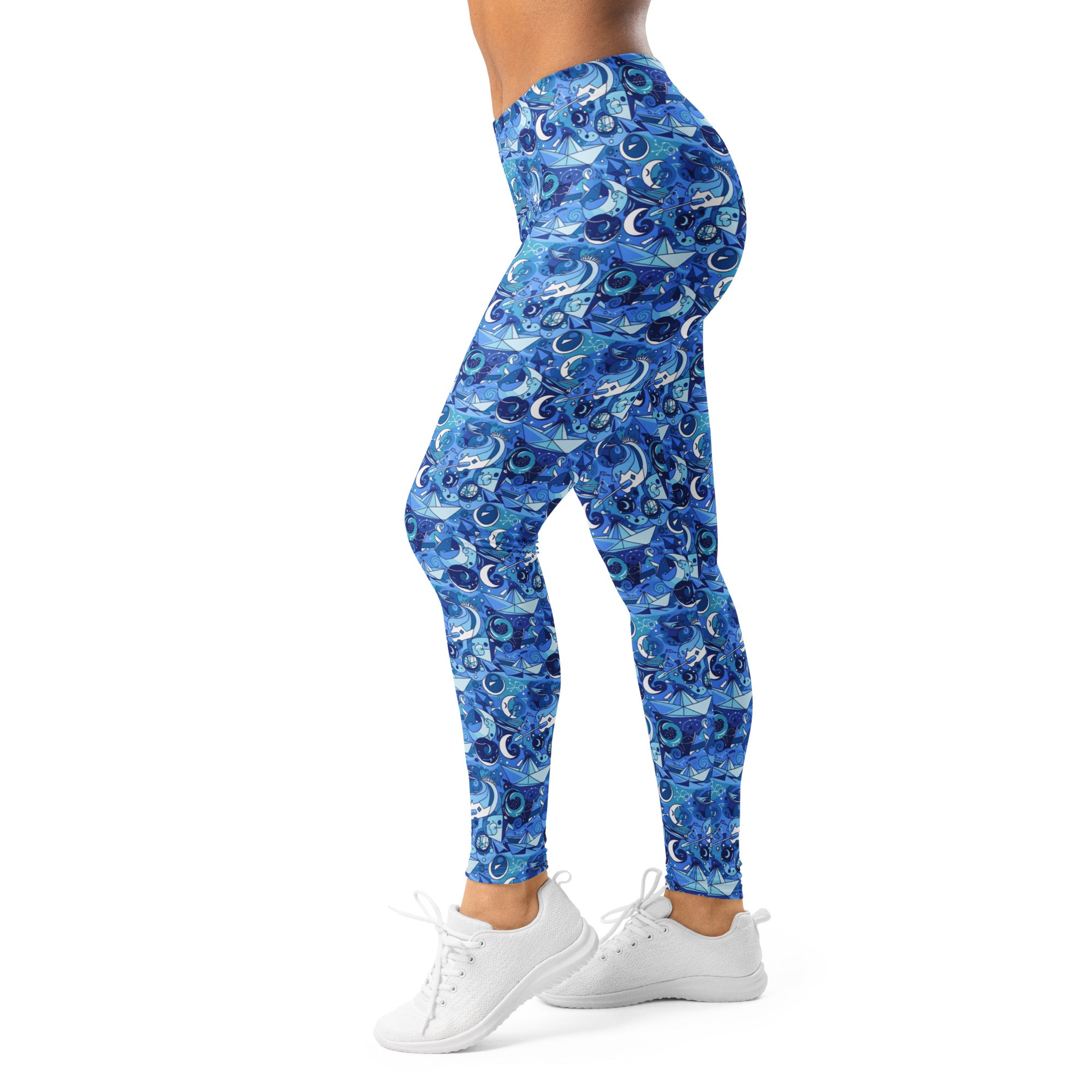 Women's Illusionary Boat Ride printed leggings front view