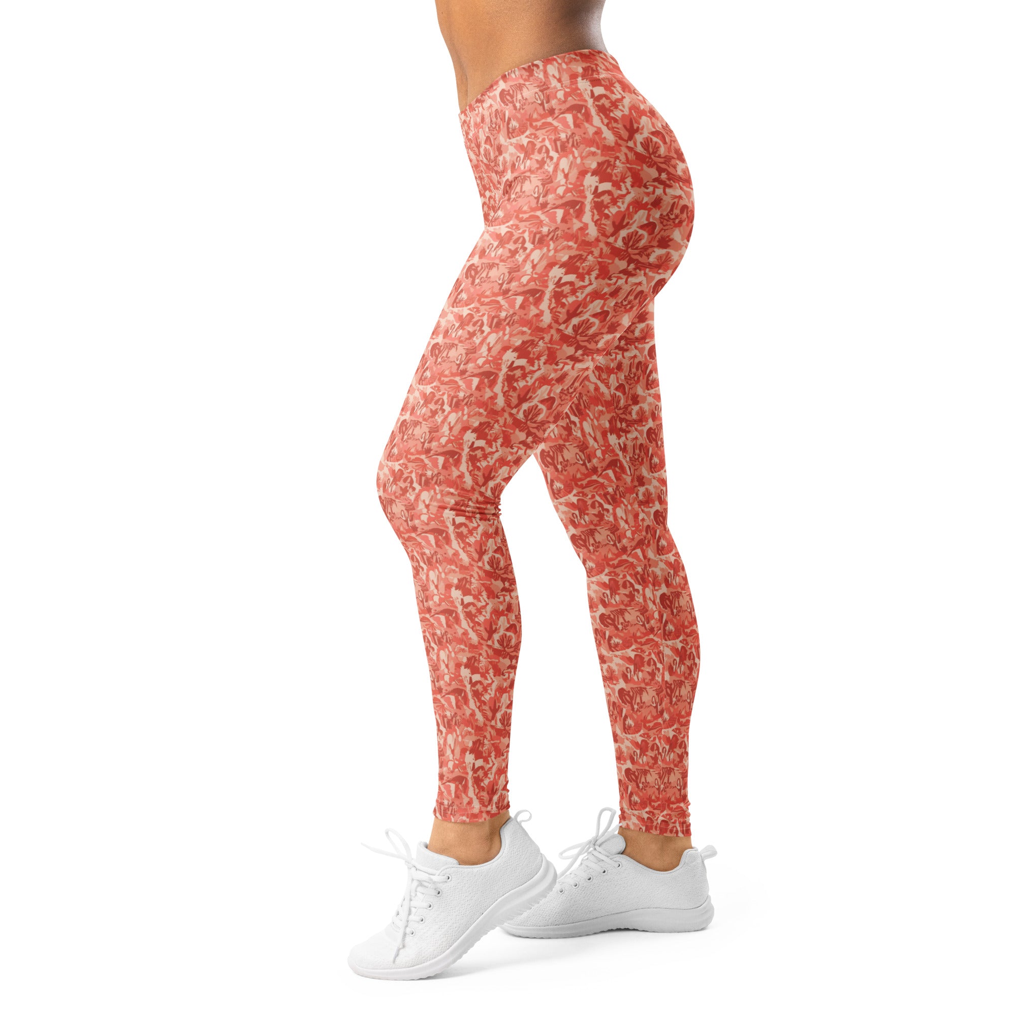 Women's distorted cowboy landscape leggings front view