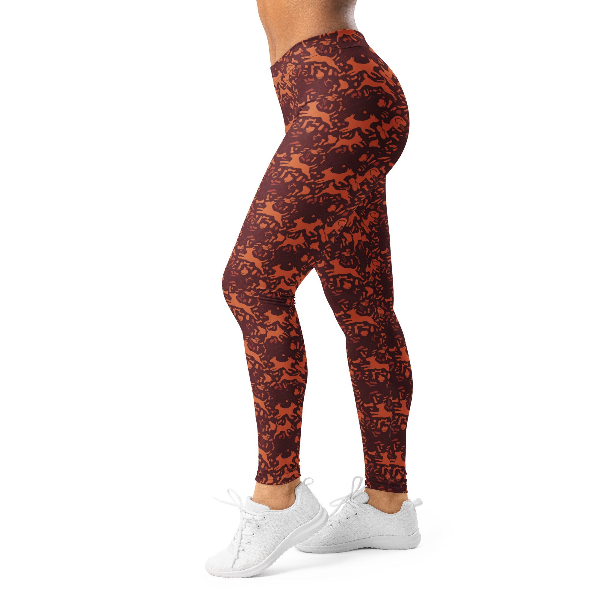 Women's abstract printed leggings front view