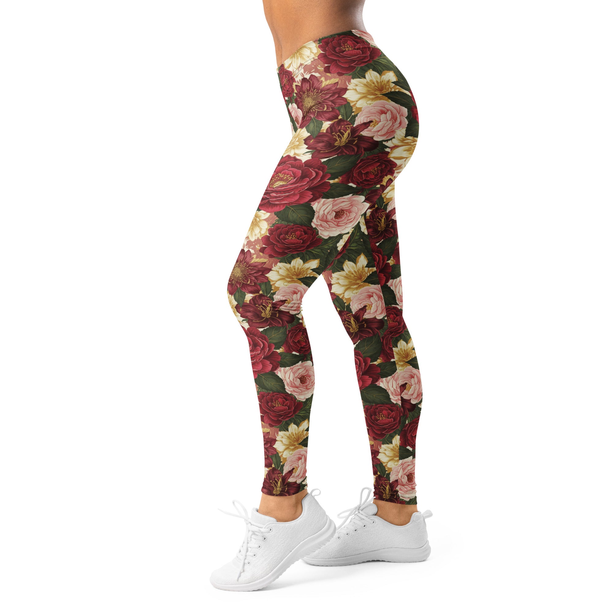 Women's floral Proverbs 31 leggings front view