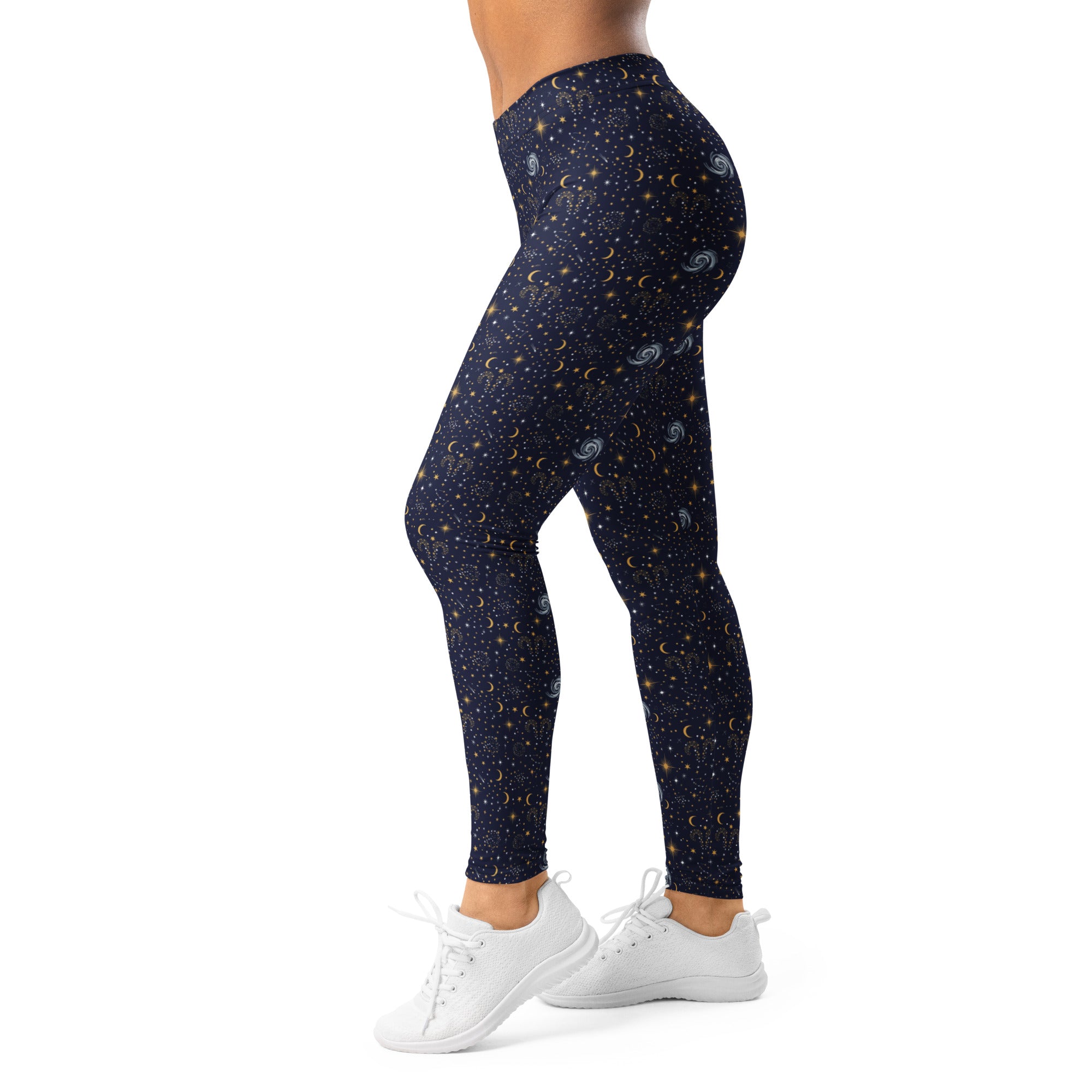 Women's celestial pattern leggings front view