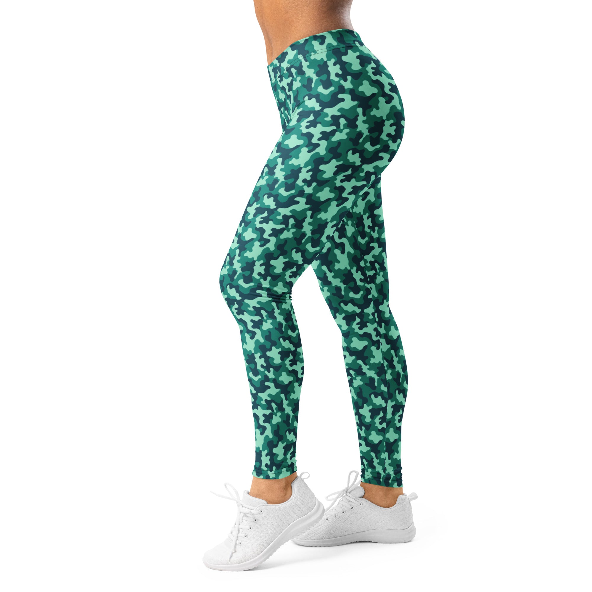 Ocean Teal Camo Leggings | GearBunch
