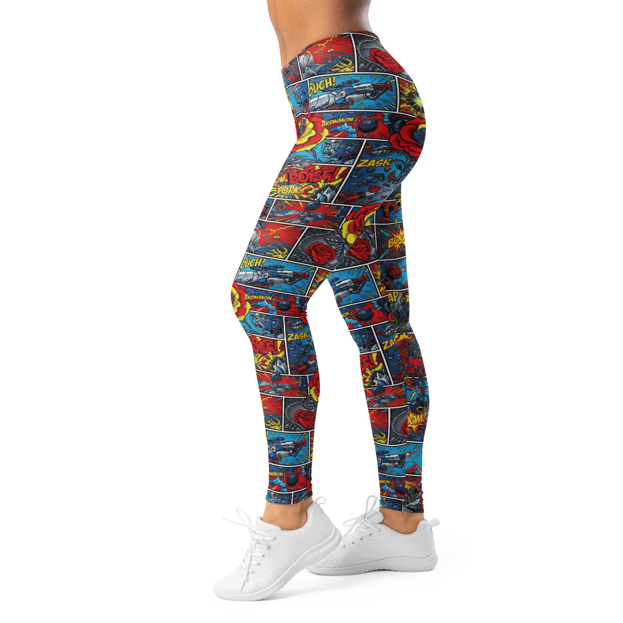 Comic Strip Robot Wars Leggings | GearBunch