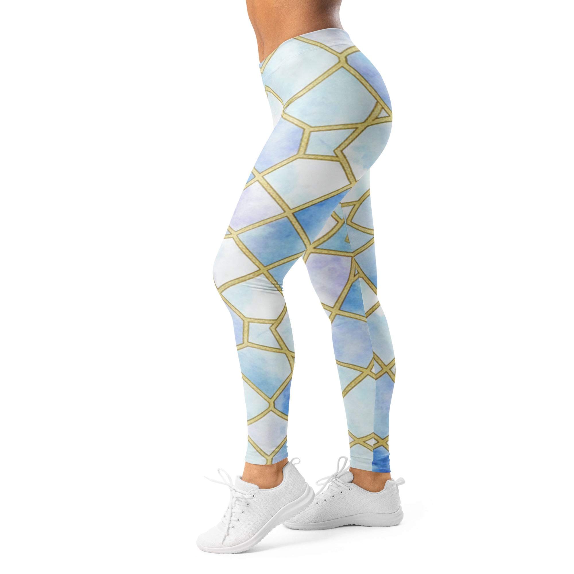 Arabic Watercolour Ice Crystal Leggings | GearBunch