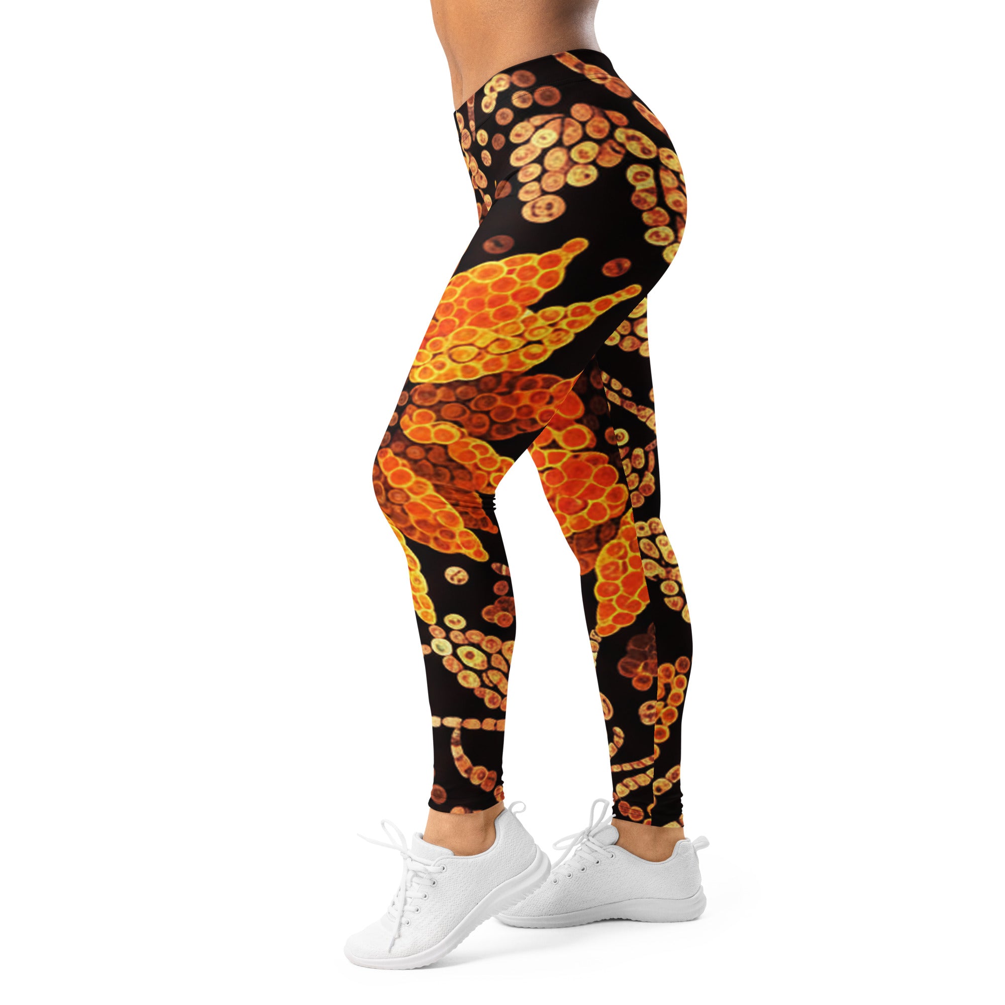 Women's copper wildflower leggings front view
