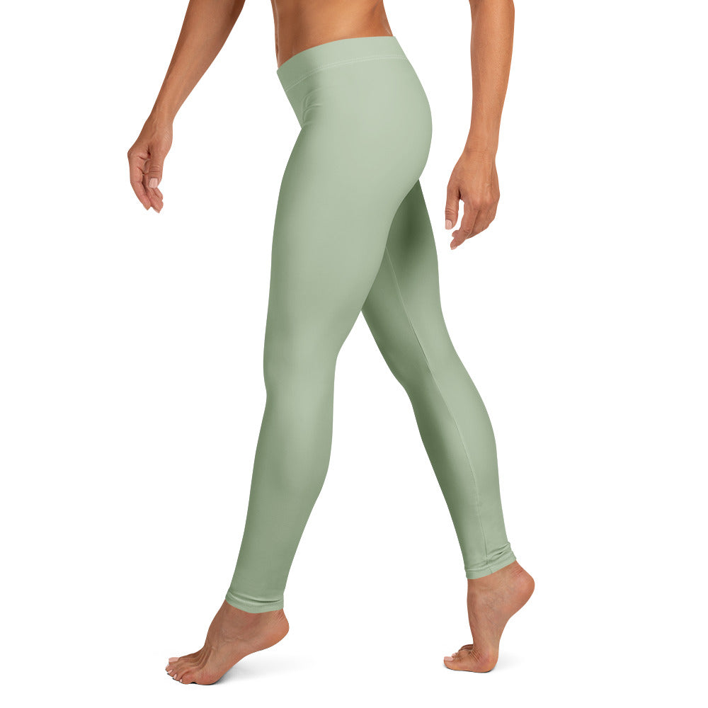 Solid Soft Sage Green Kids Leggings | GearBunch