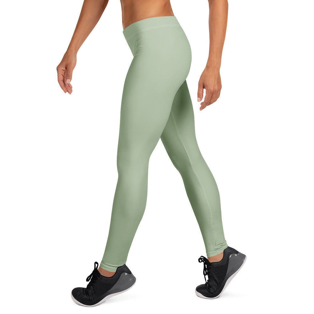 Solid Soft Sage Green Kids Leggings | GearBunch