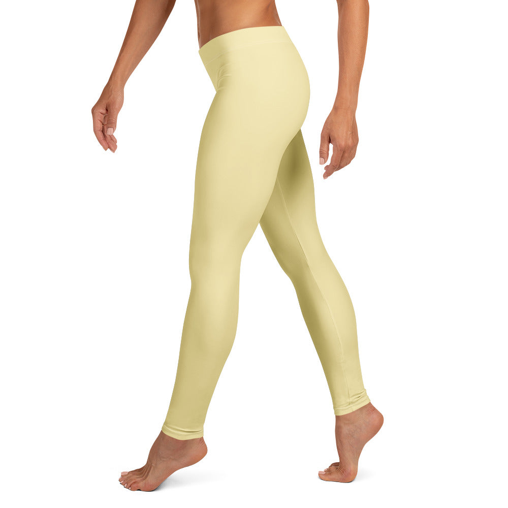 Solid Butter Yellow Kids Leggings | GearBunch