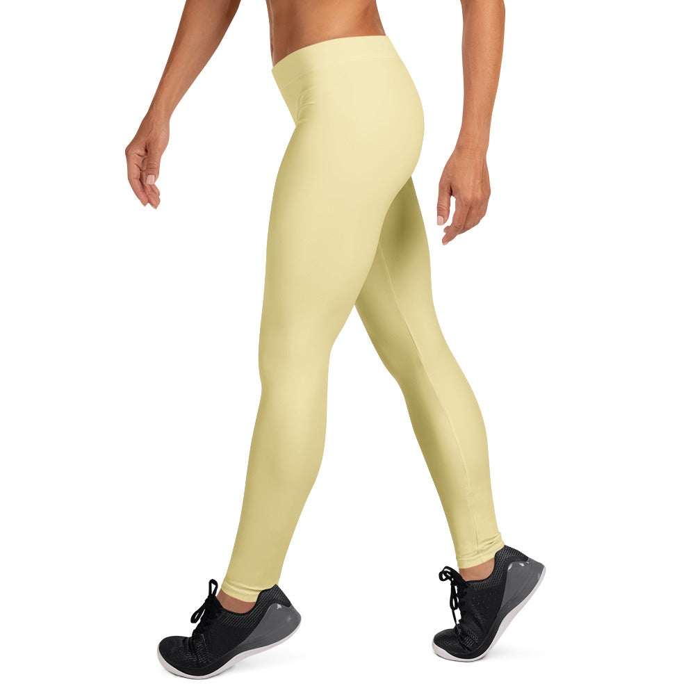 Solid Butter Yellow Kids Leggings | GearBunch