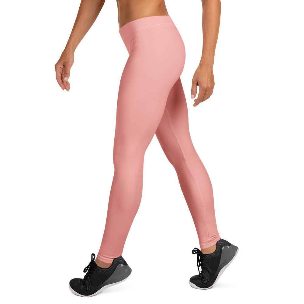 Solid Soft Coral Kids Leggings | GearBunch