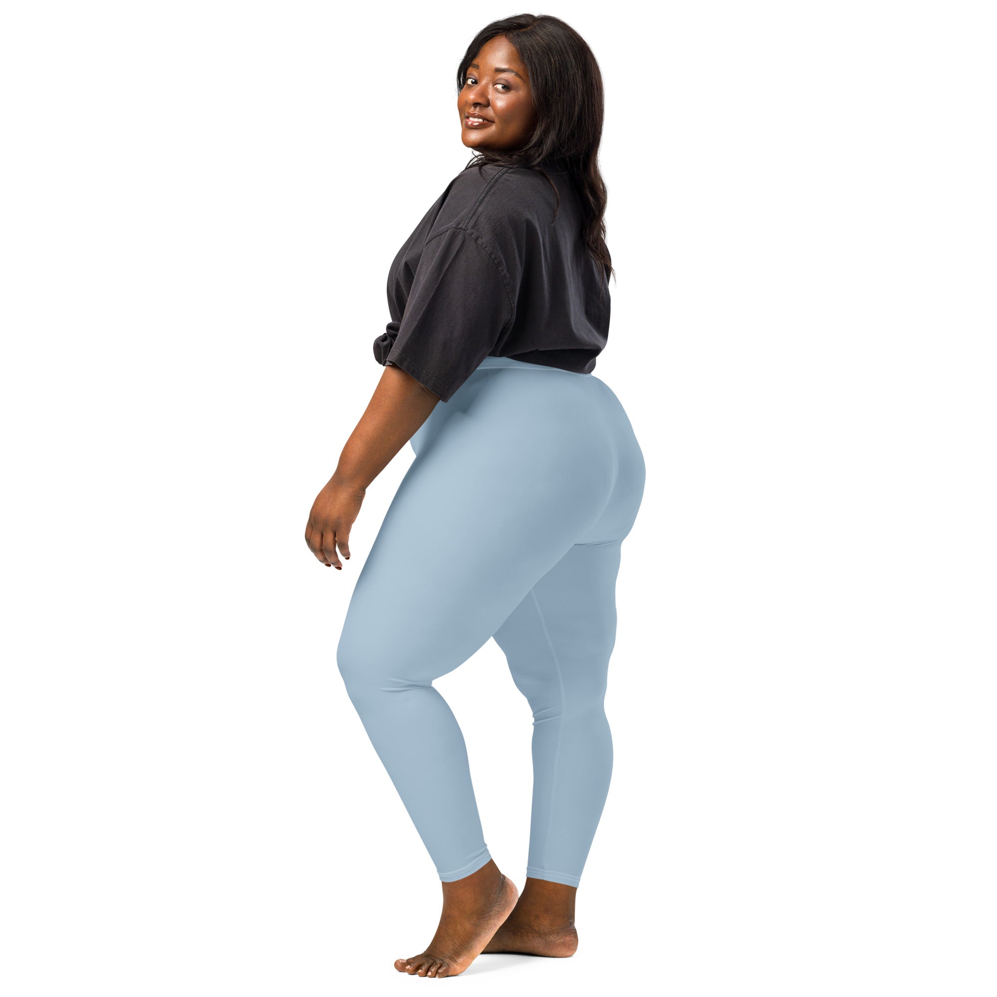 Solid Dusty Chambray Blue Kids Leggings | GearBunch