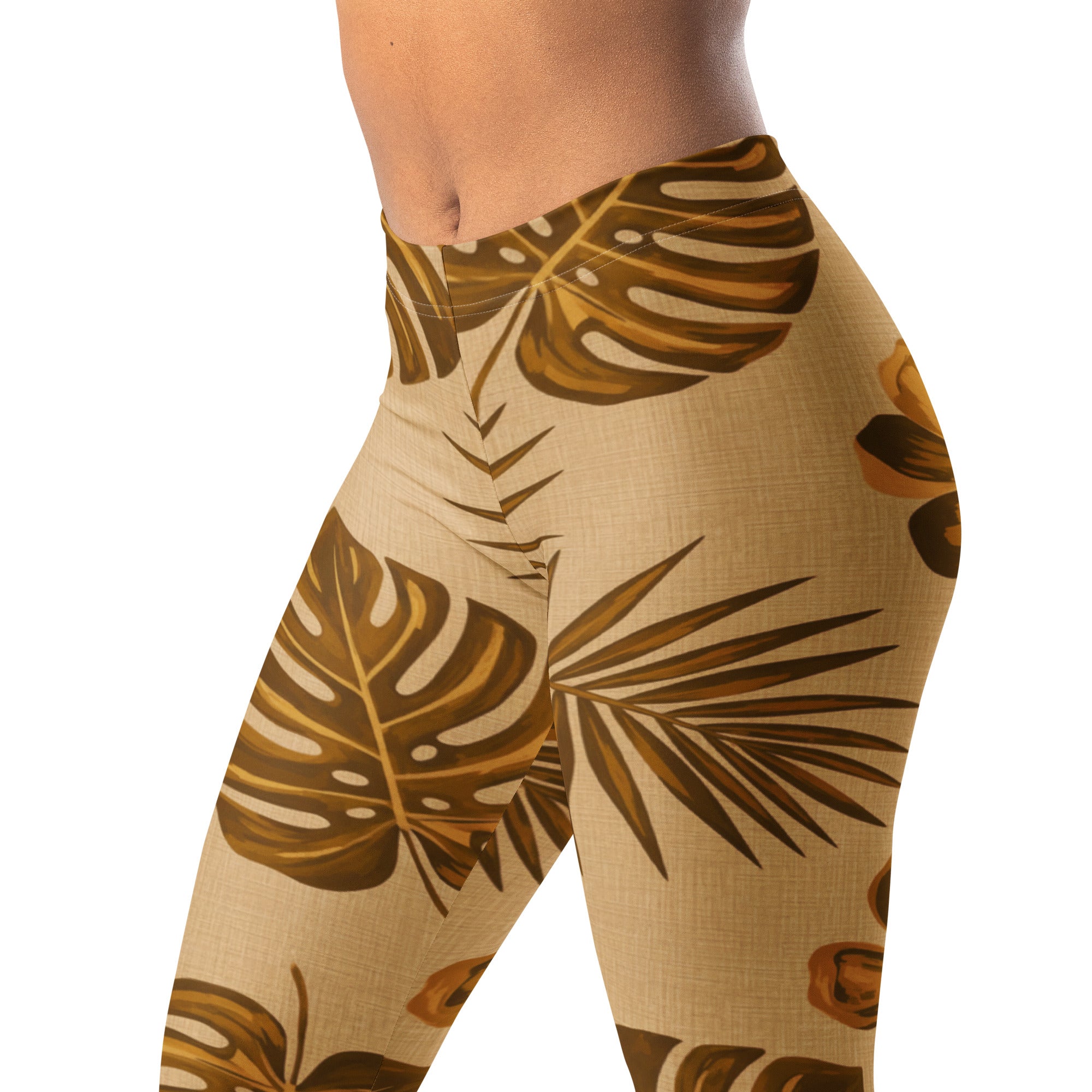 Mid-Century Modern Leaves Leggings | GearBunch