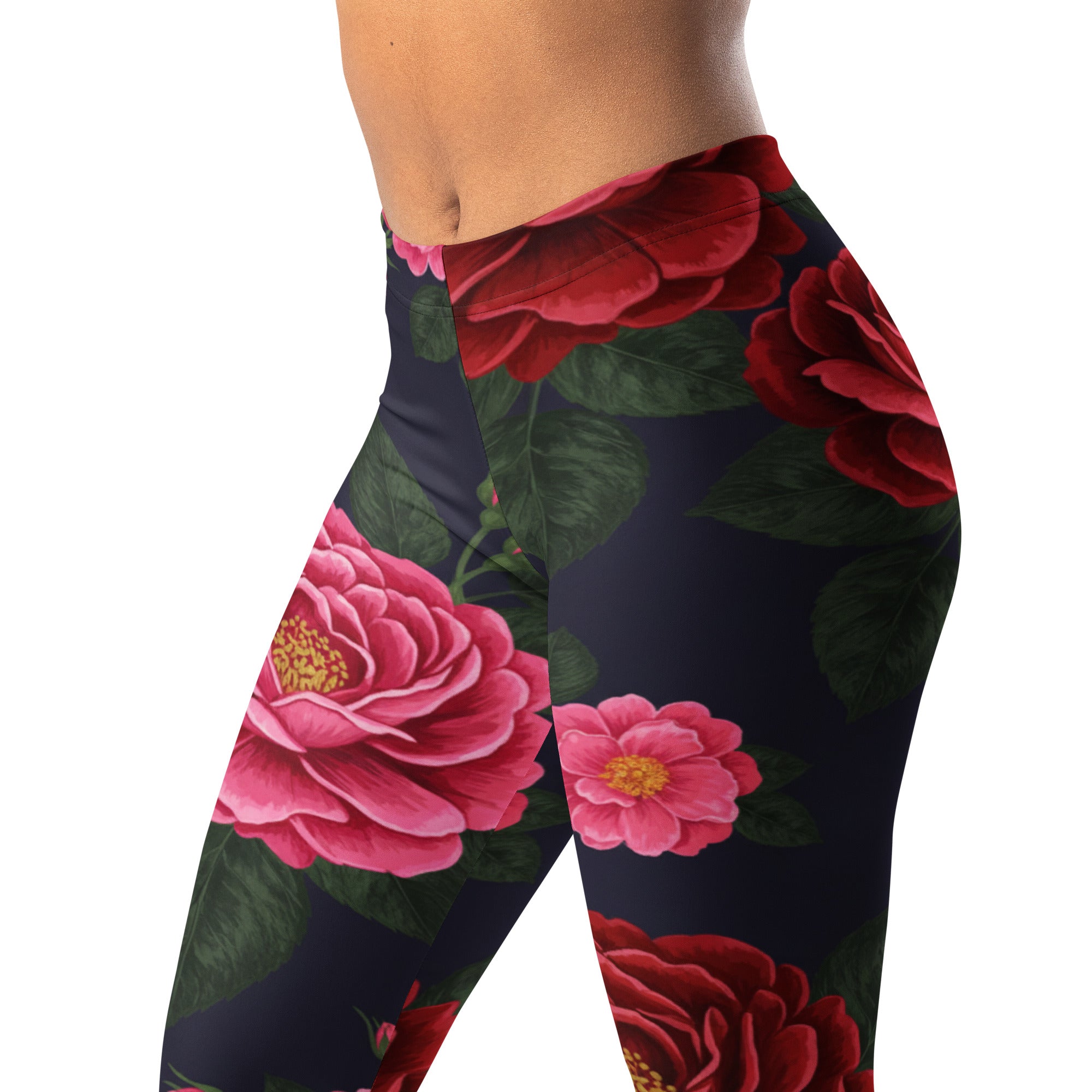 Midnight Garden Roses Leggings | GearBunch