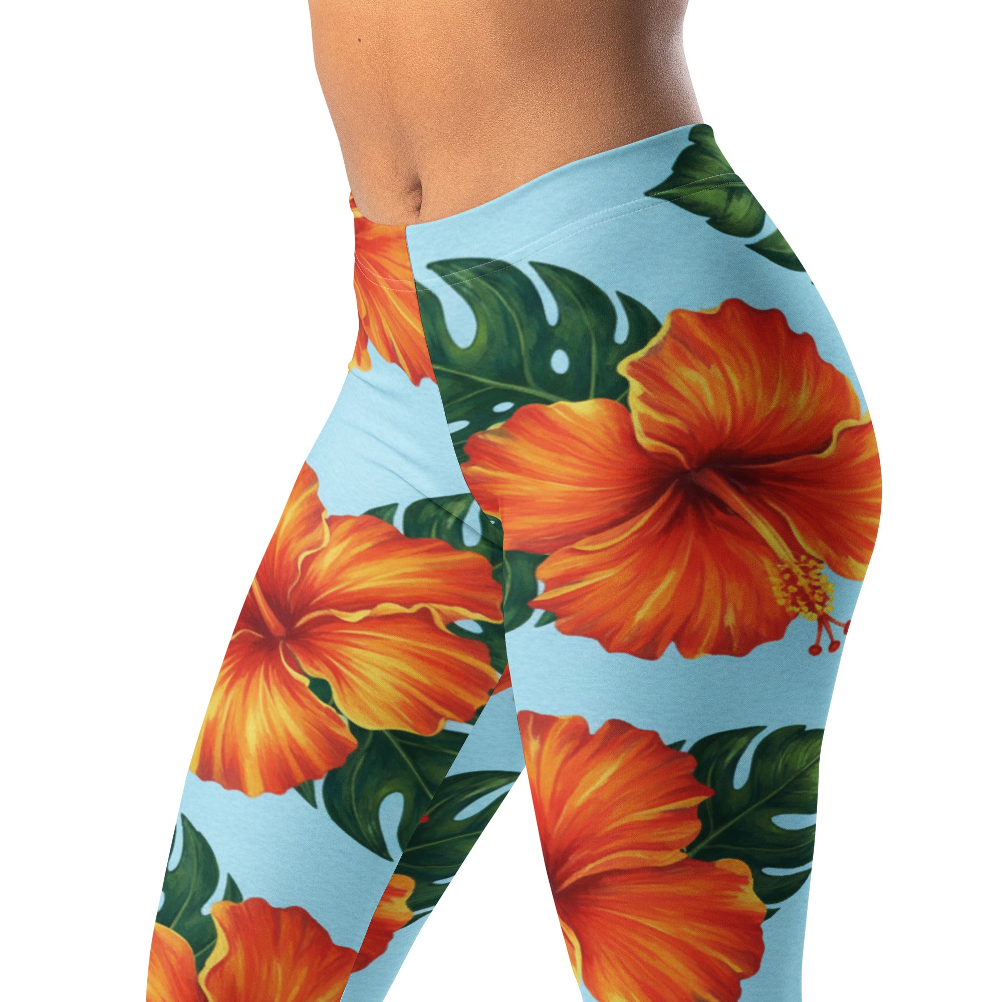 Tropical Hibiscus Bloom Leggings | GearBunch
