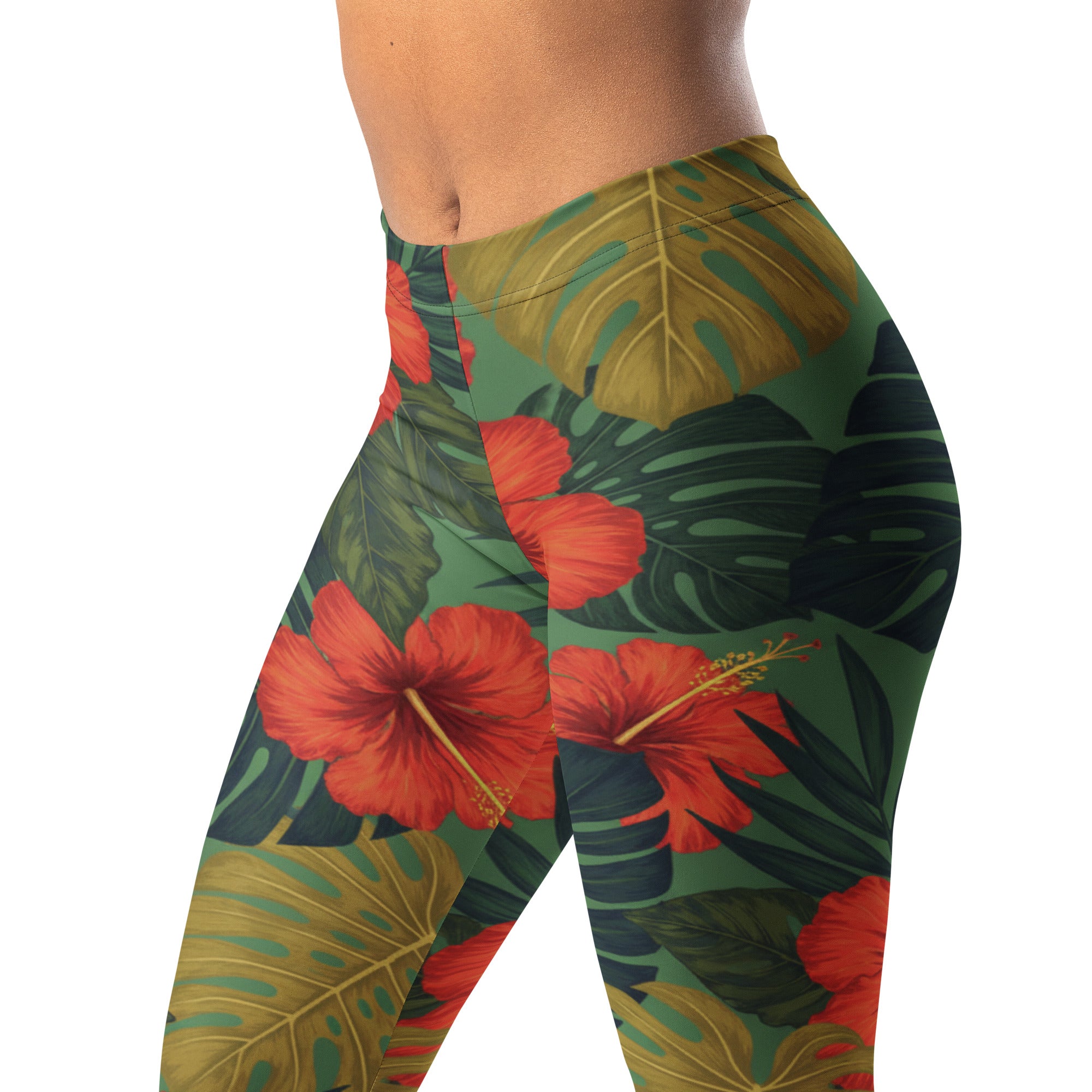 Bold Tropical Leaves Leggings | GearBunch